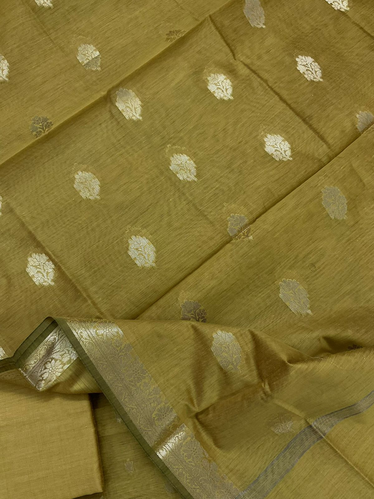 Soft Chanderi Banarasi Weaves Suit - Yellow