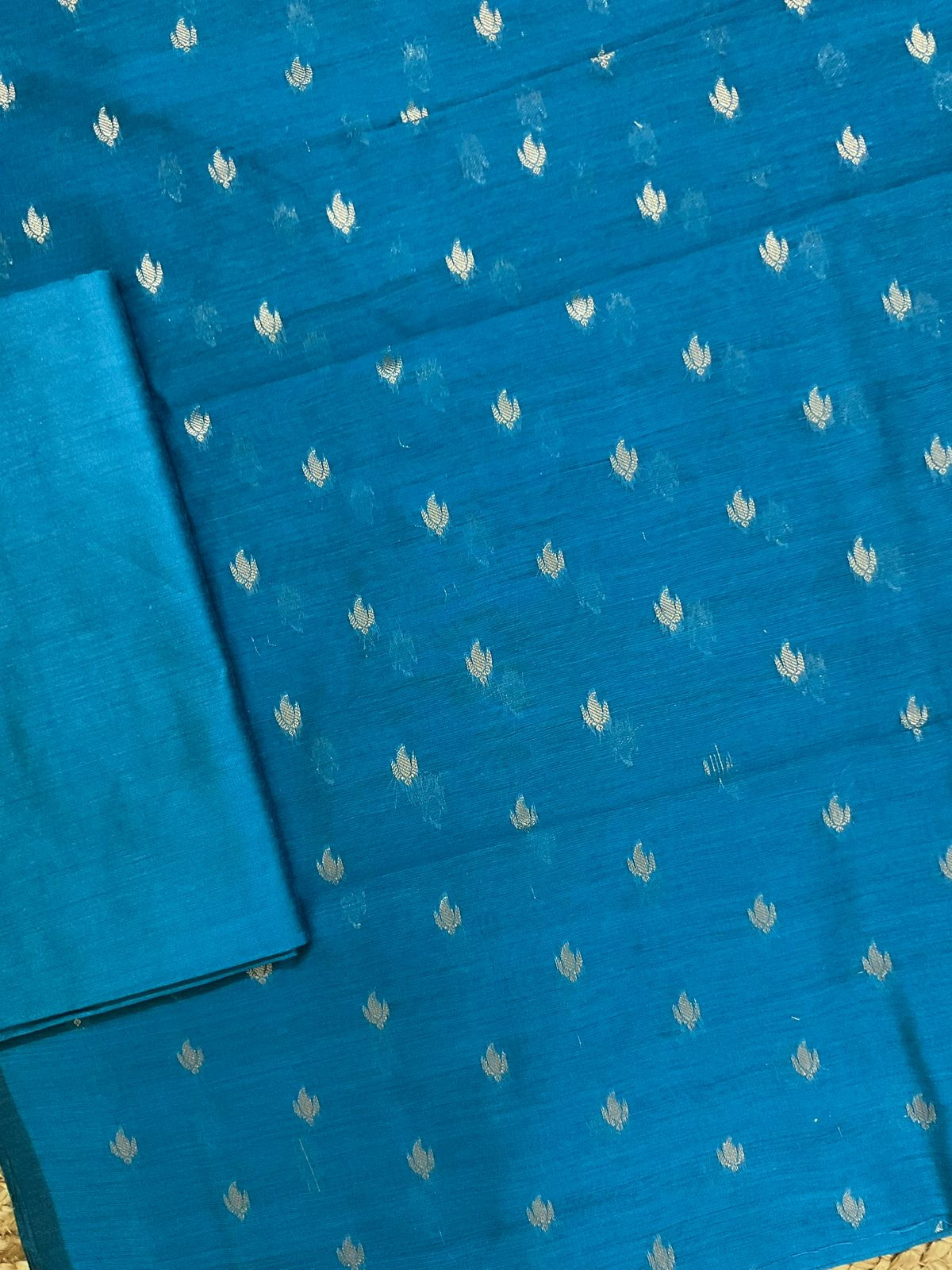 Soft Chanderi Banarasi Weaves Suit - Blue