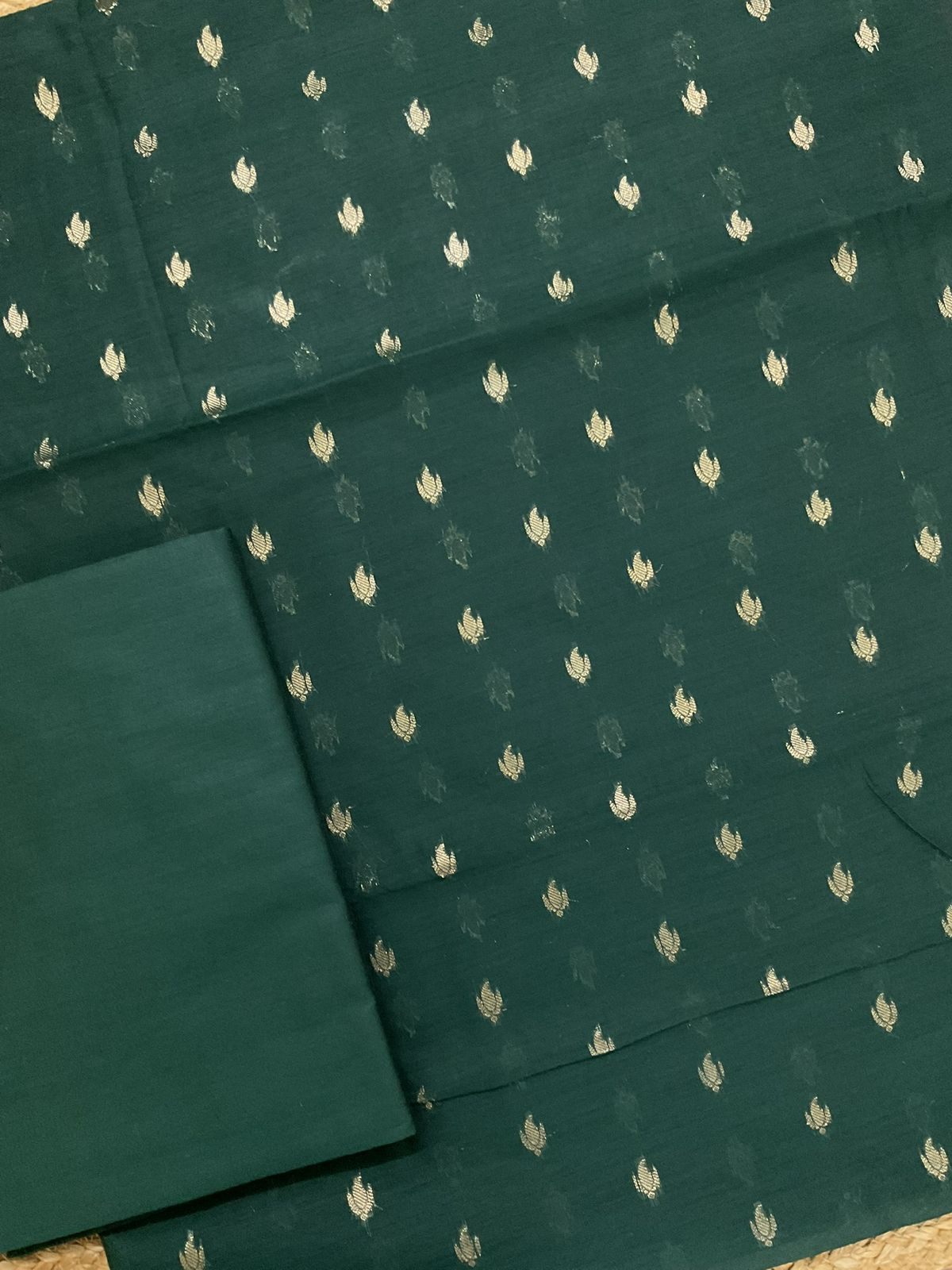 Soft Chanderi Banarasi Weaves Suit - Green