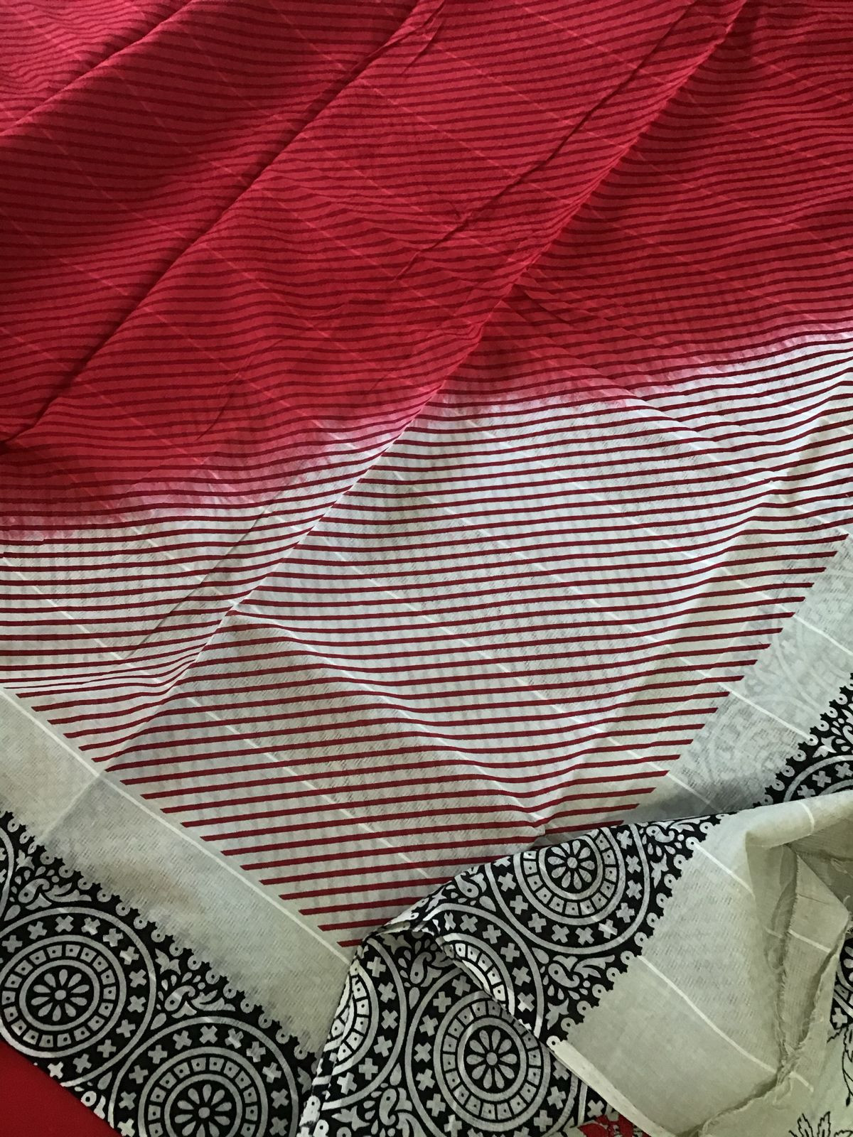 Pure Cotton Self Weaved Printed Embroidered Suit - Beigish Green