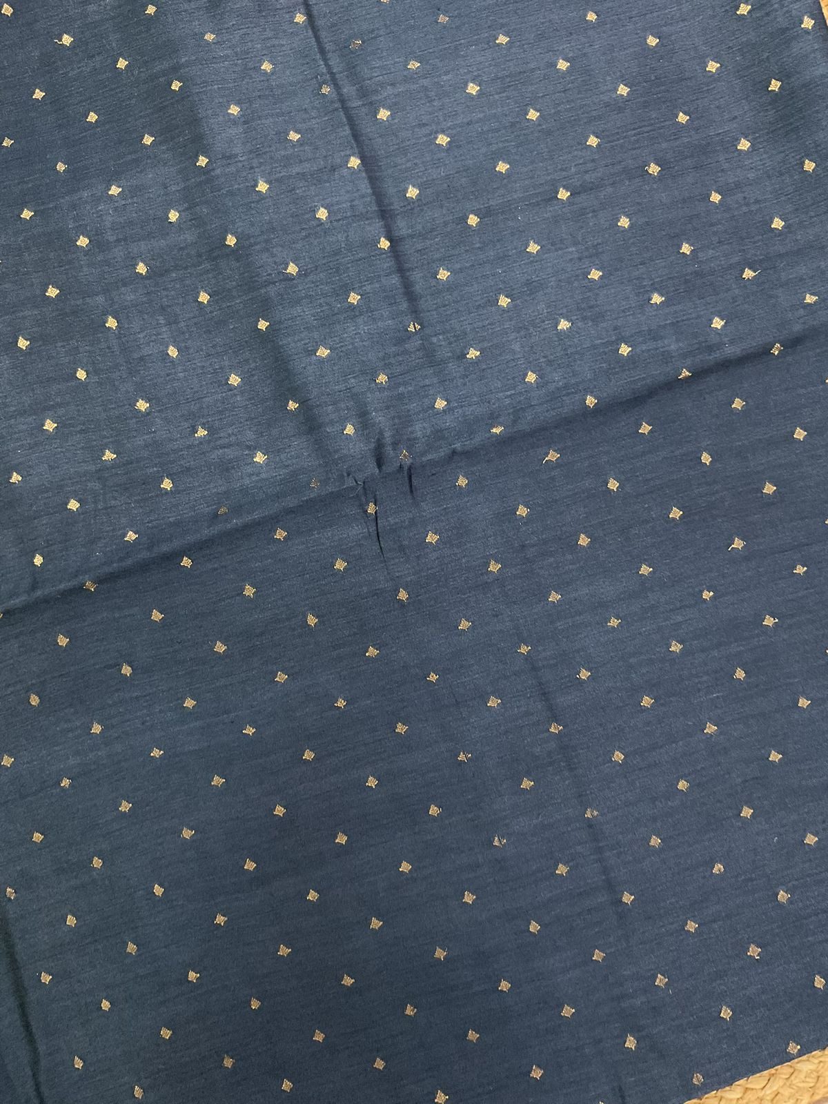 Pure Munga Silk Printed Banarasi Weaved Suit - Grey