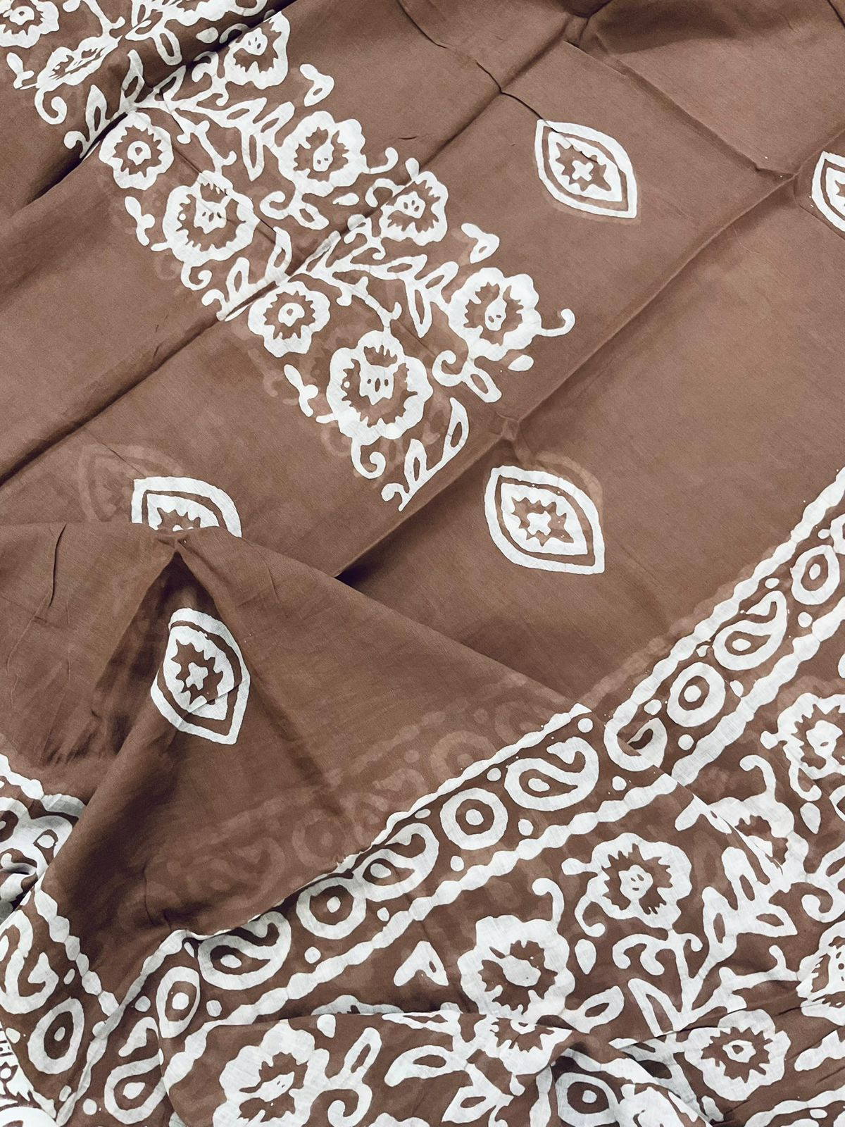 Pure Cotton Self Weaved Prinetd Embroidered Suit - Off White