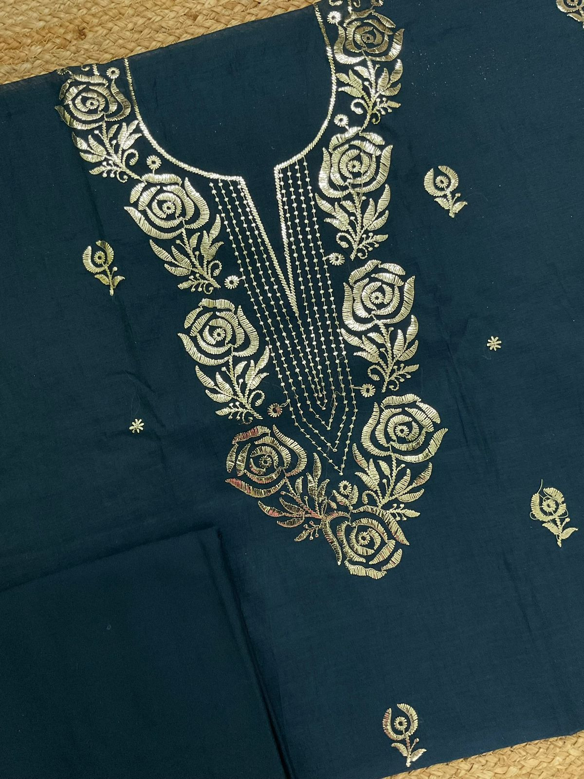 Soft Chanderi Embroidered Suit - Blue