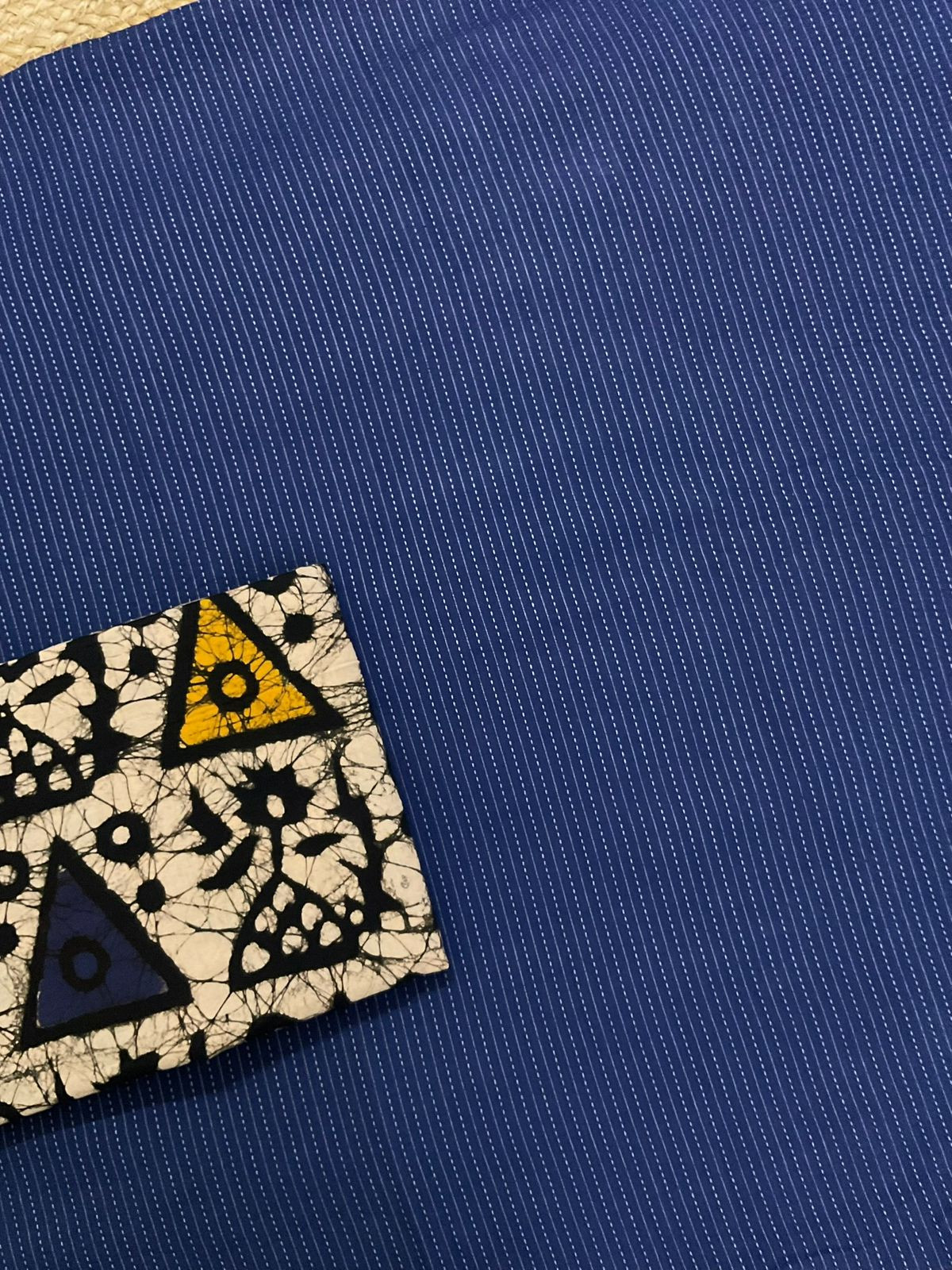 Pure Cotton Self  Embroidered Printed Suit - Blue