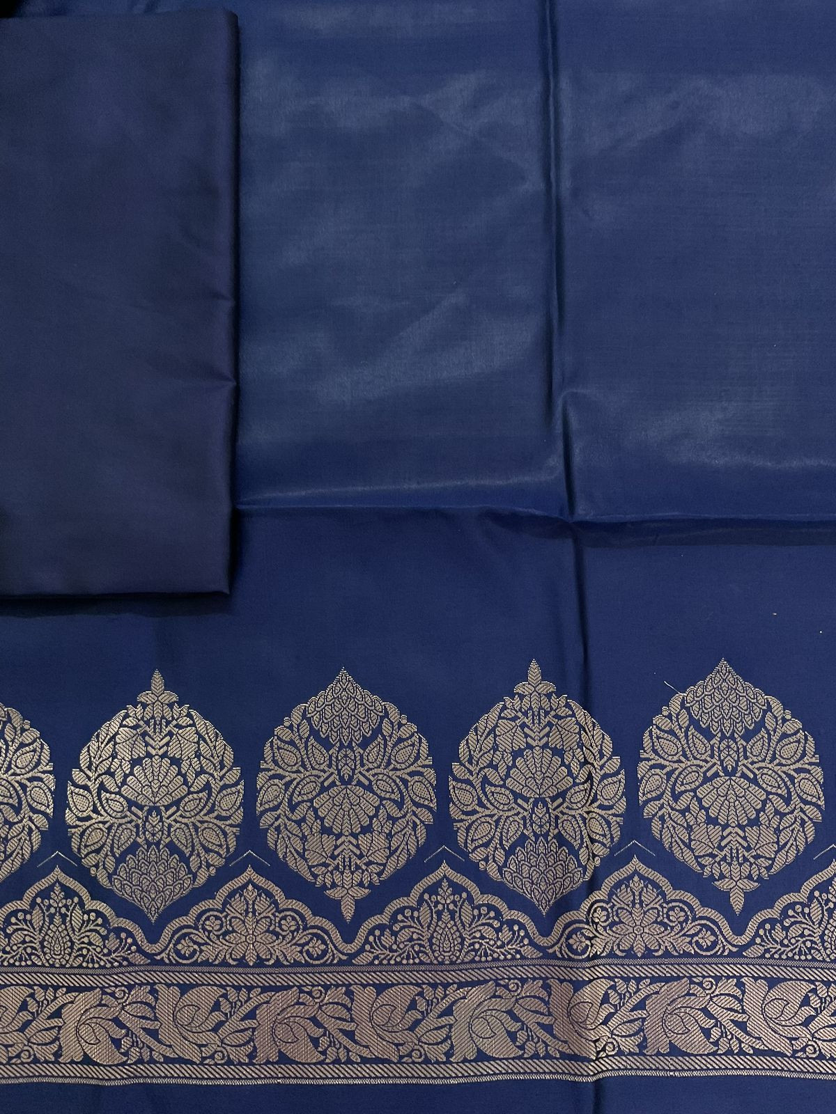 Soft Silk Banarasi Weaved Suit - Blue