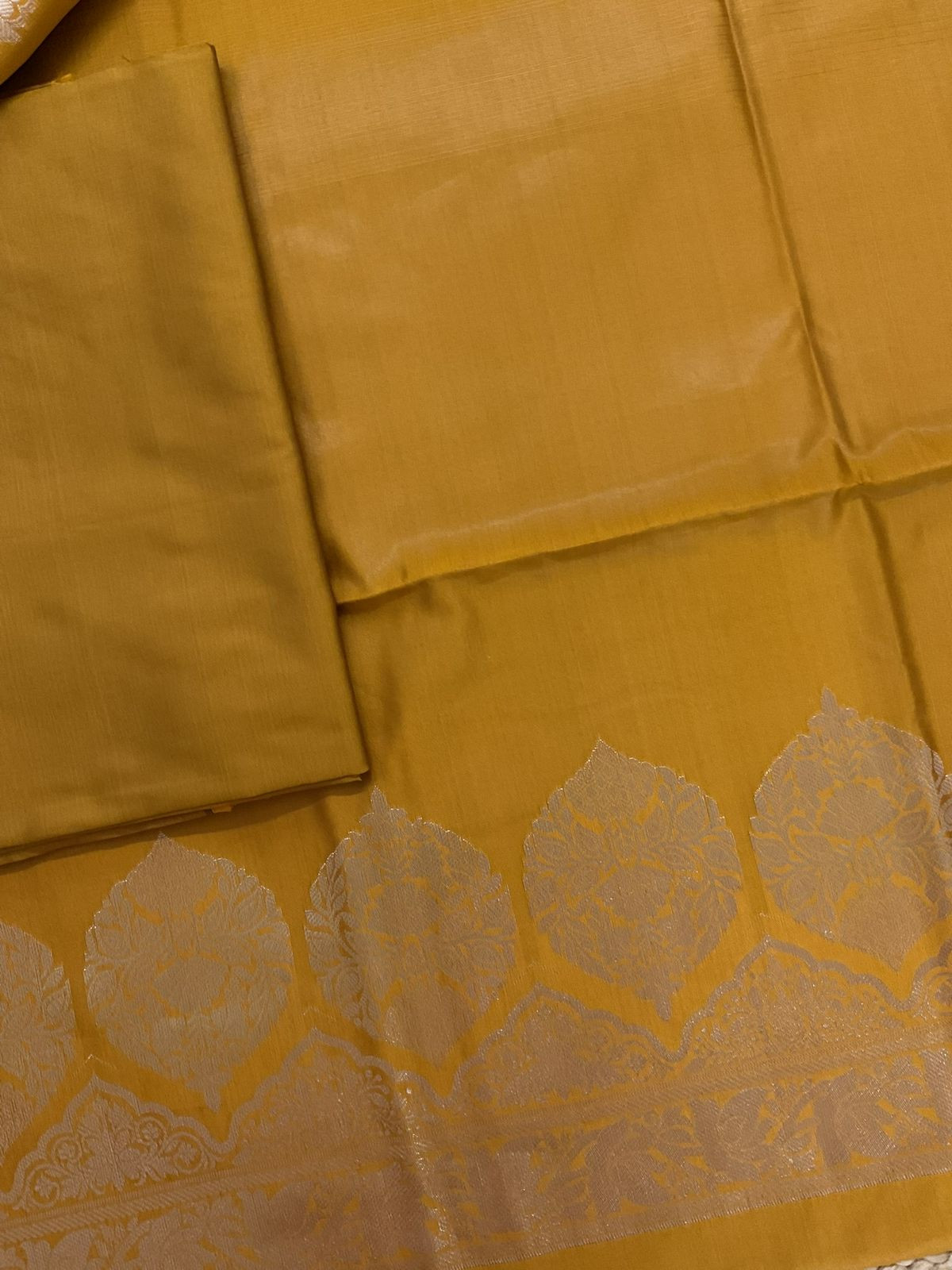 Soft Silk Banarasi Weaved Suit - Yellow