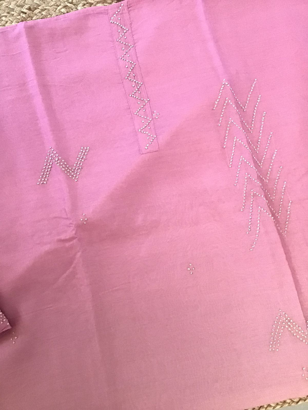 Pure Chanderi Shaded Embroidered Suit - Pink