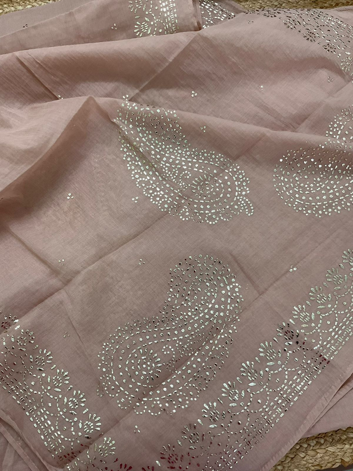 Pure Chanderi Embroidered Suit - Onion Pink