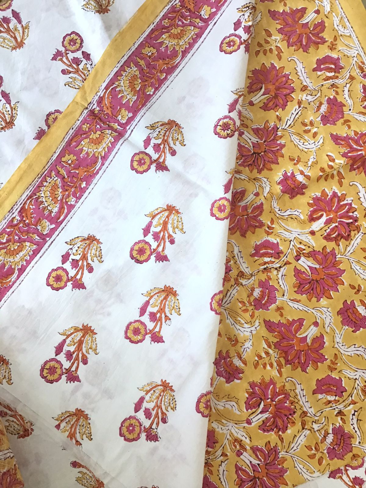 Pure Cotton Printed Embroidered Suit - White