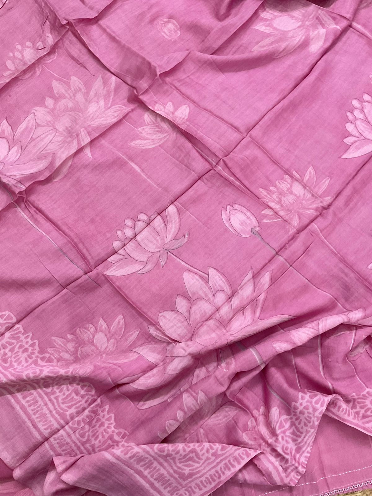 Pure Jaam Cotton Printed Embroidered Suit - Pink