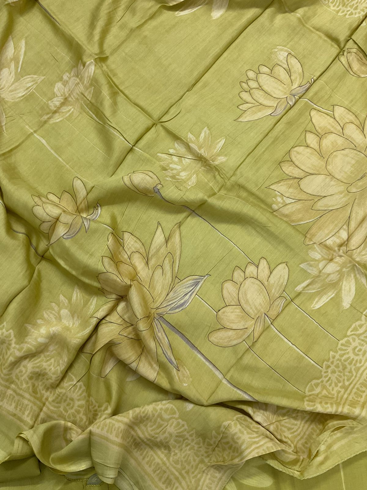 Pure Jaam Cotton Printed Embroidered Suit - Green