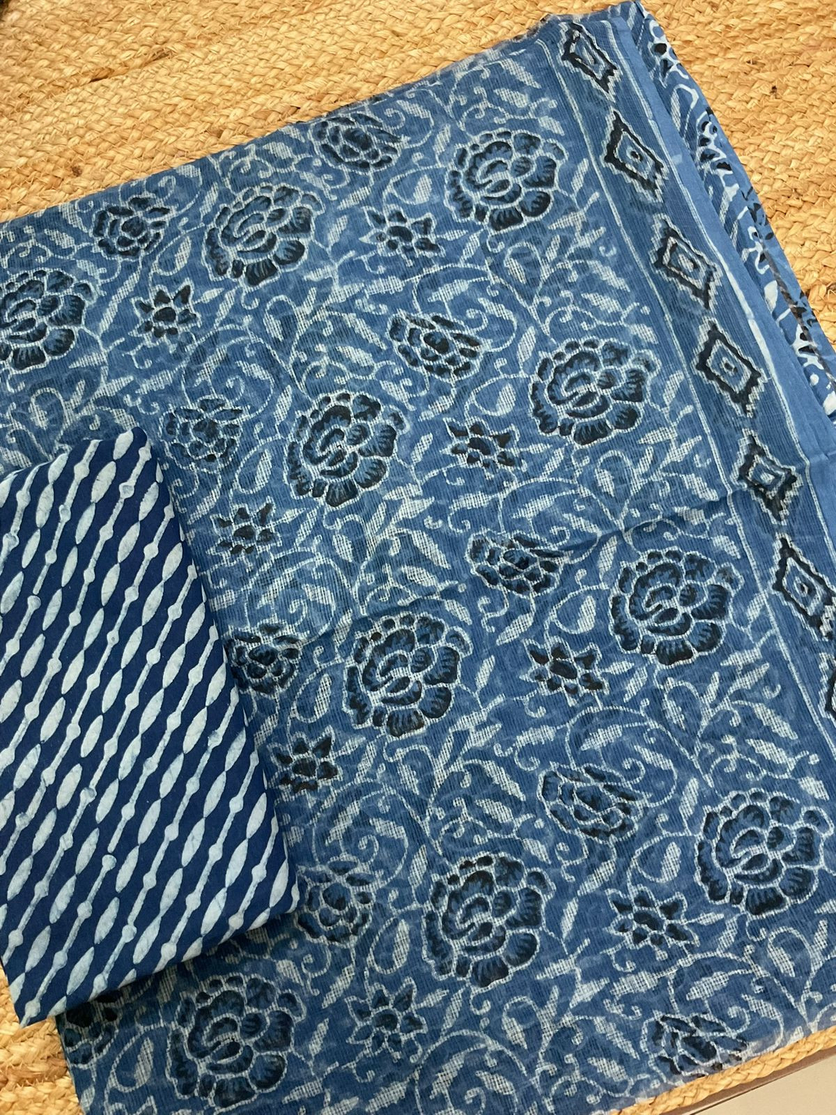 Pure Kota Cotton Printed Suit - Blue