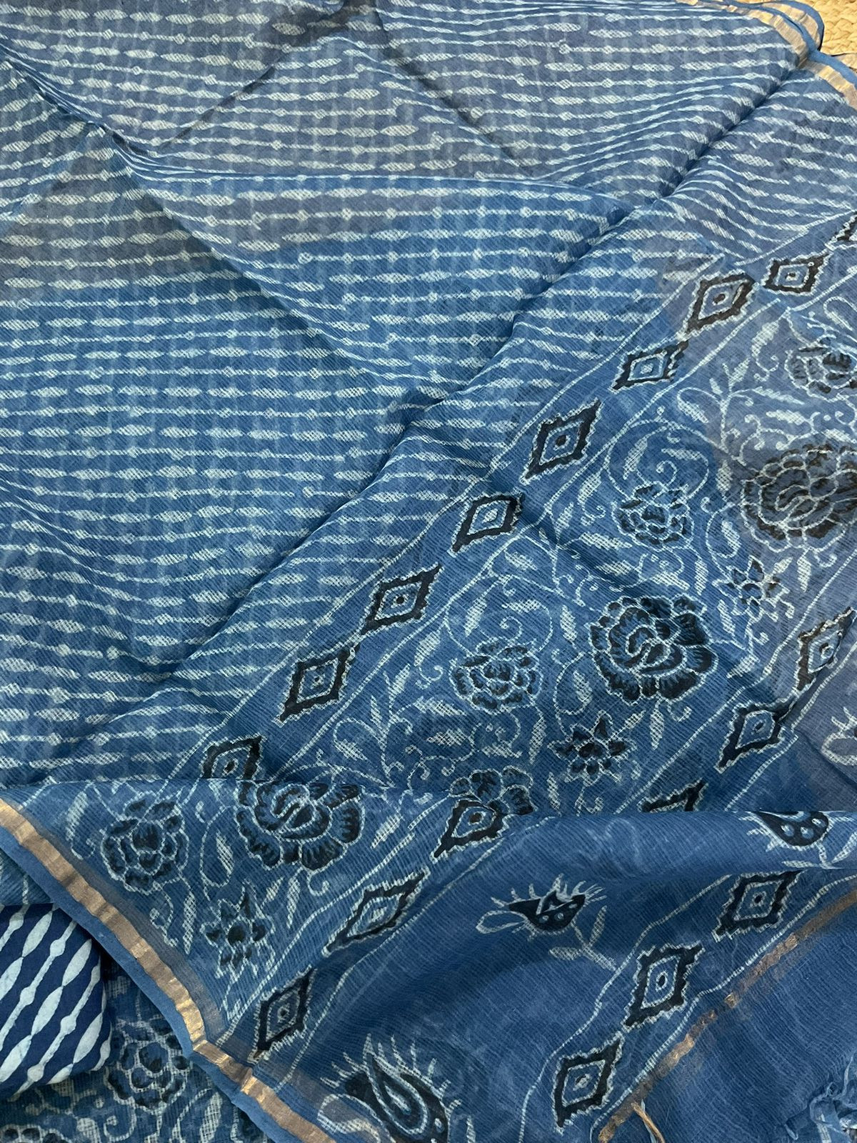 Pure Kota Cotton Printed Suit - Blue