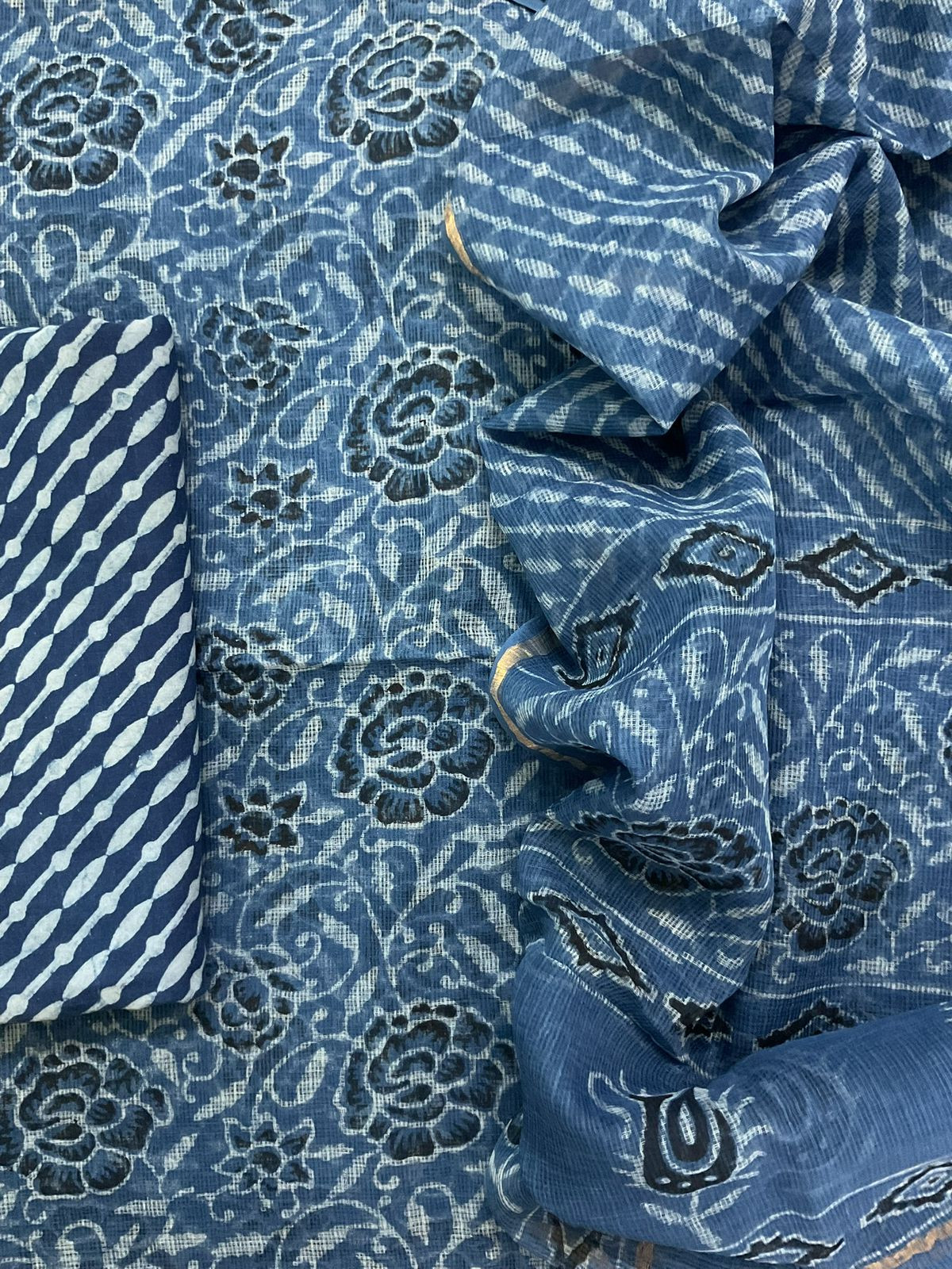 Pure Kota Cotton Printed Suit - Blue