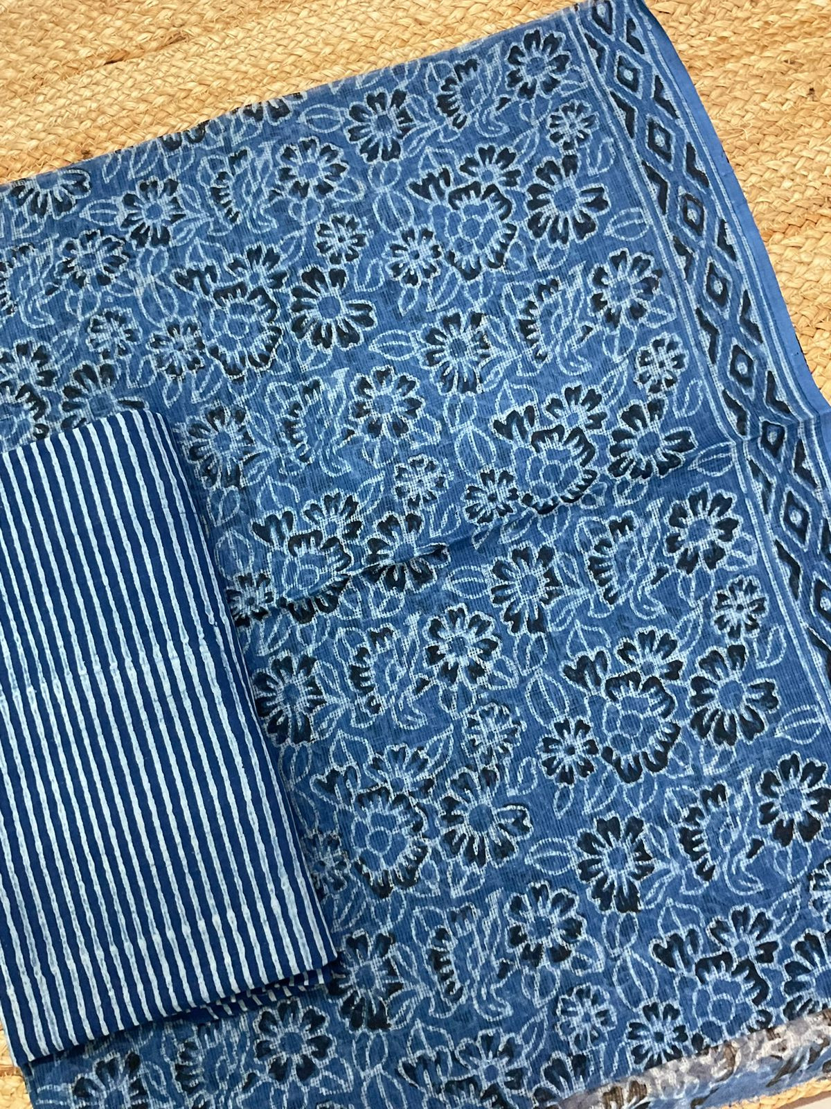 Pure Kota Cotton Printed Suit - Blue