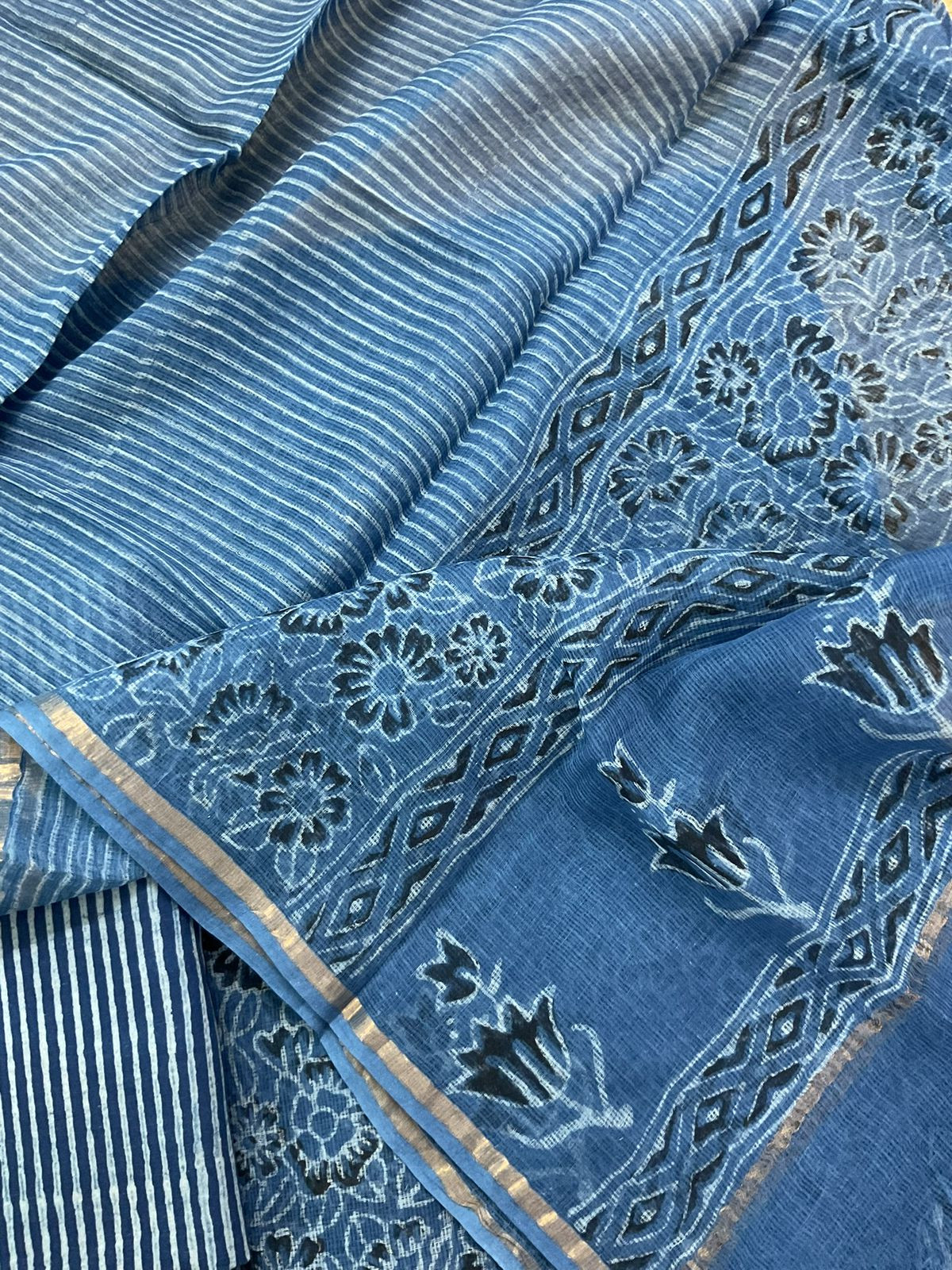 Pure Kota Cotton Printed Suit - Blue