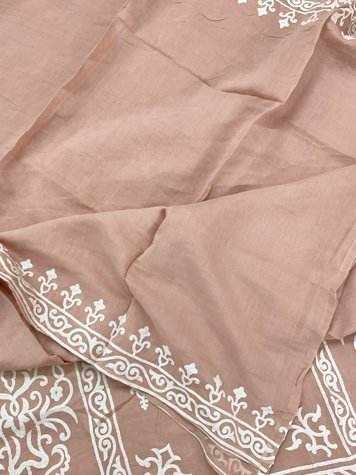 Soft Chanderi Embroidered Suit - Onion Pink