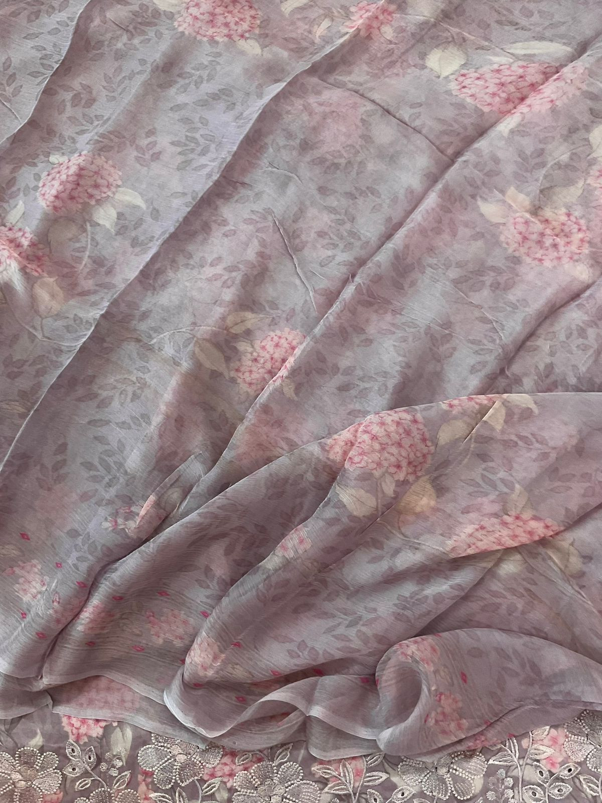 Pure Jaam Cotton Printed Embroidered Suit - Lilac