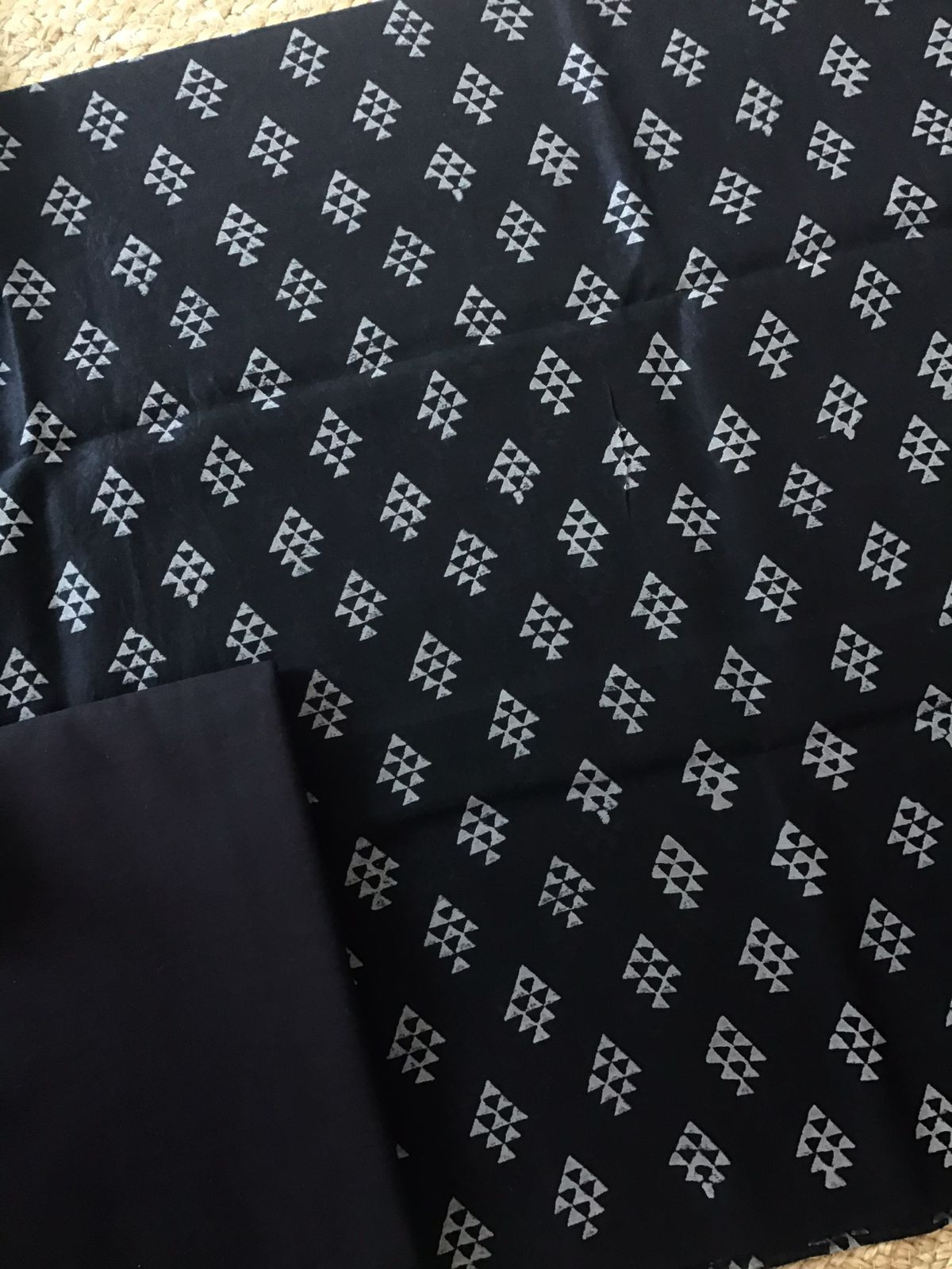 Pure Chanderi Printed Suit - Black