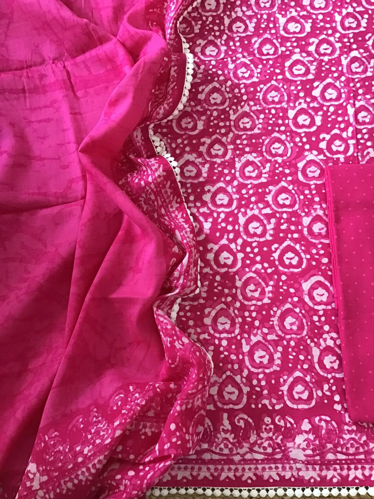 Pure Cotton Printed Suit - Pink