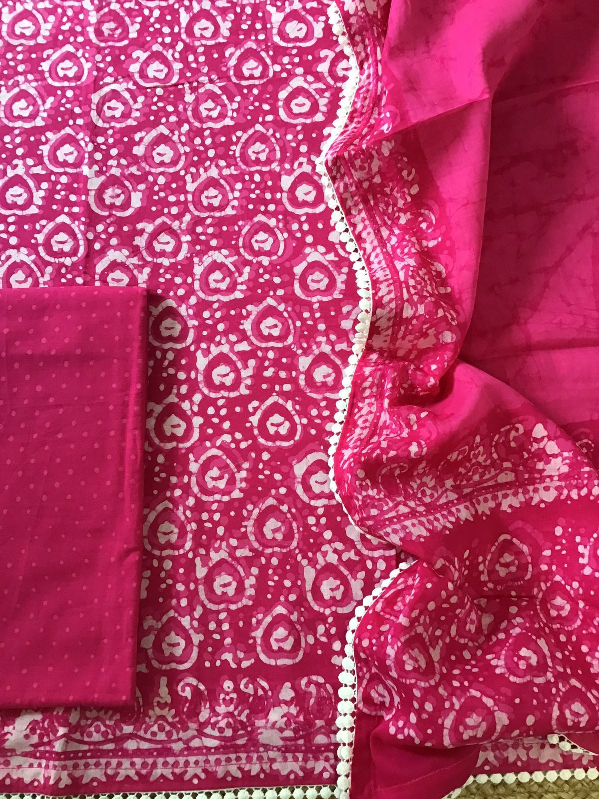 Pure Cotton Printed Suit - Pink