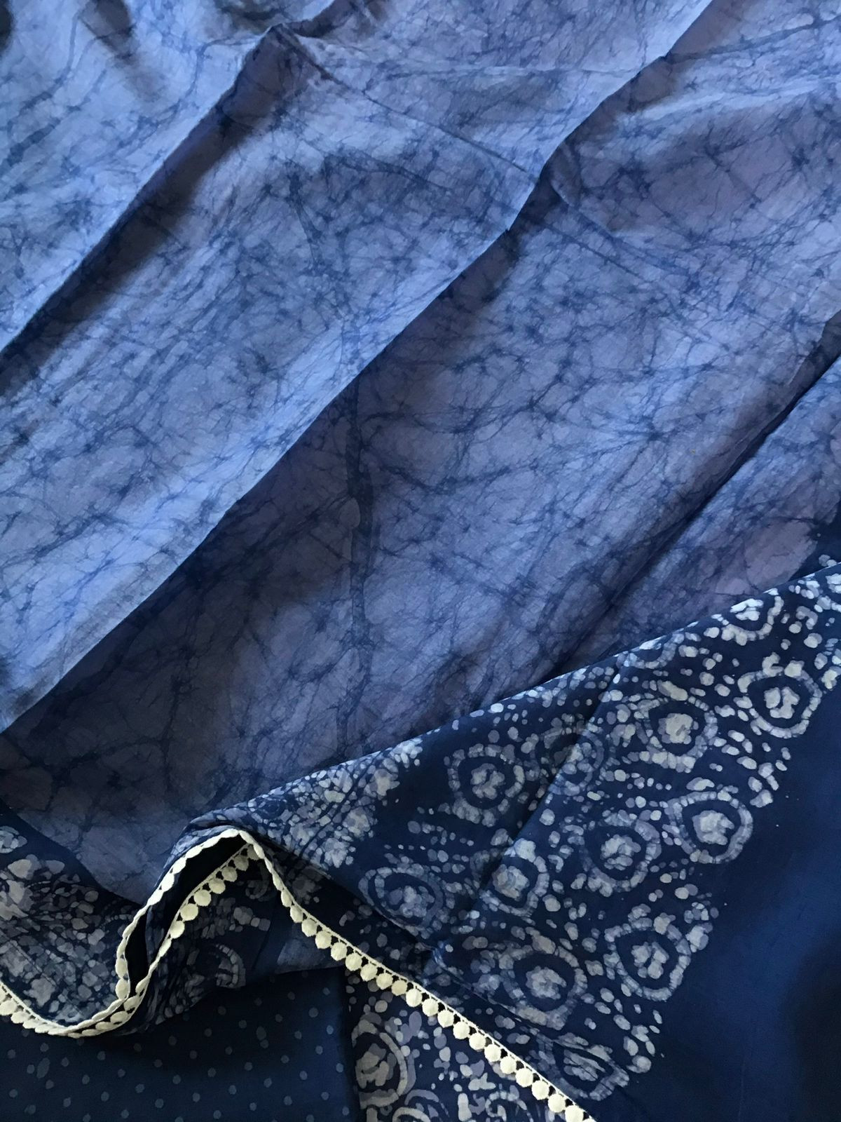 Pure Cotton Printed Suit - Blue