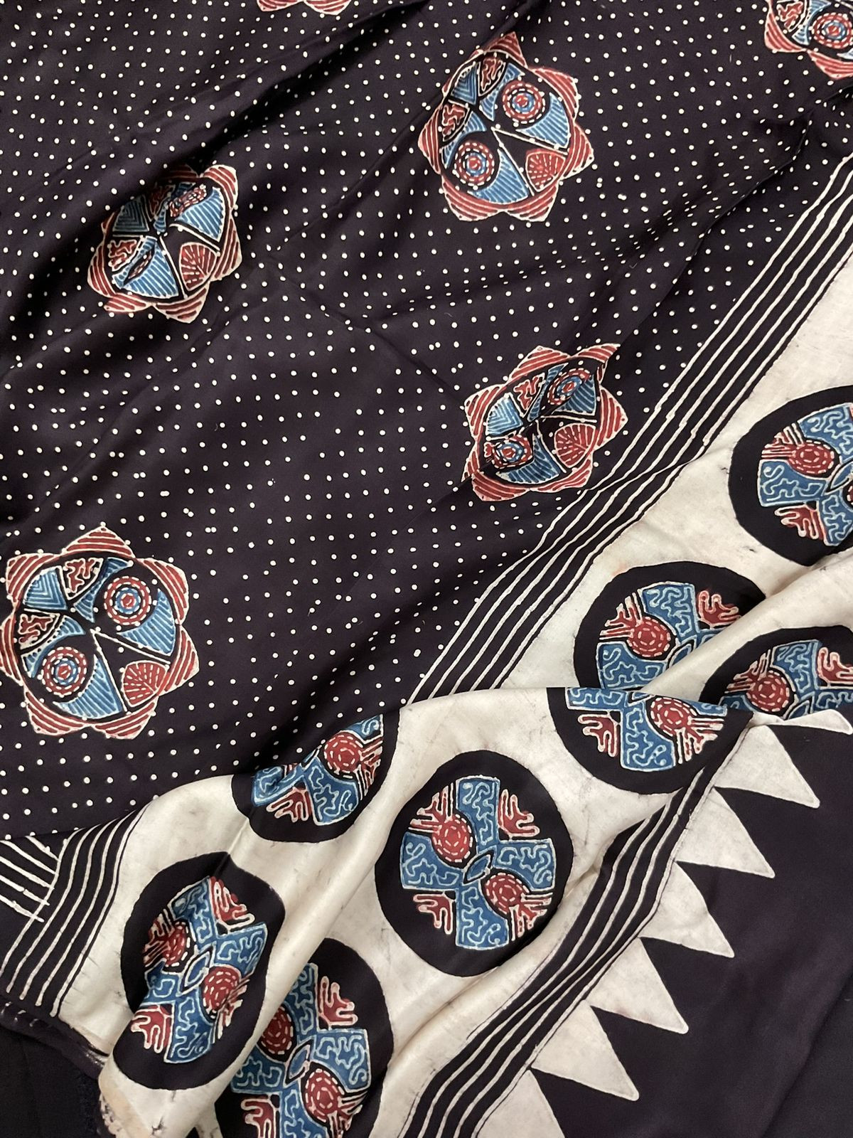 Pure Muslin Printed Embroidered Suit - Black