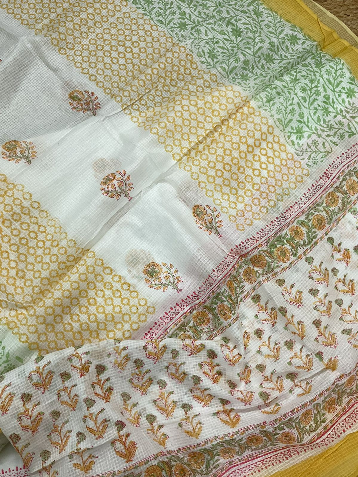 Pure Cotton Printed Embroidered Suit - White