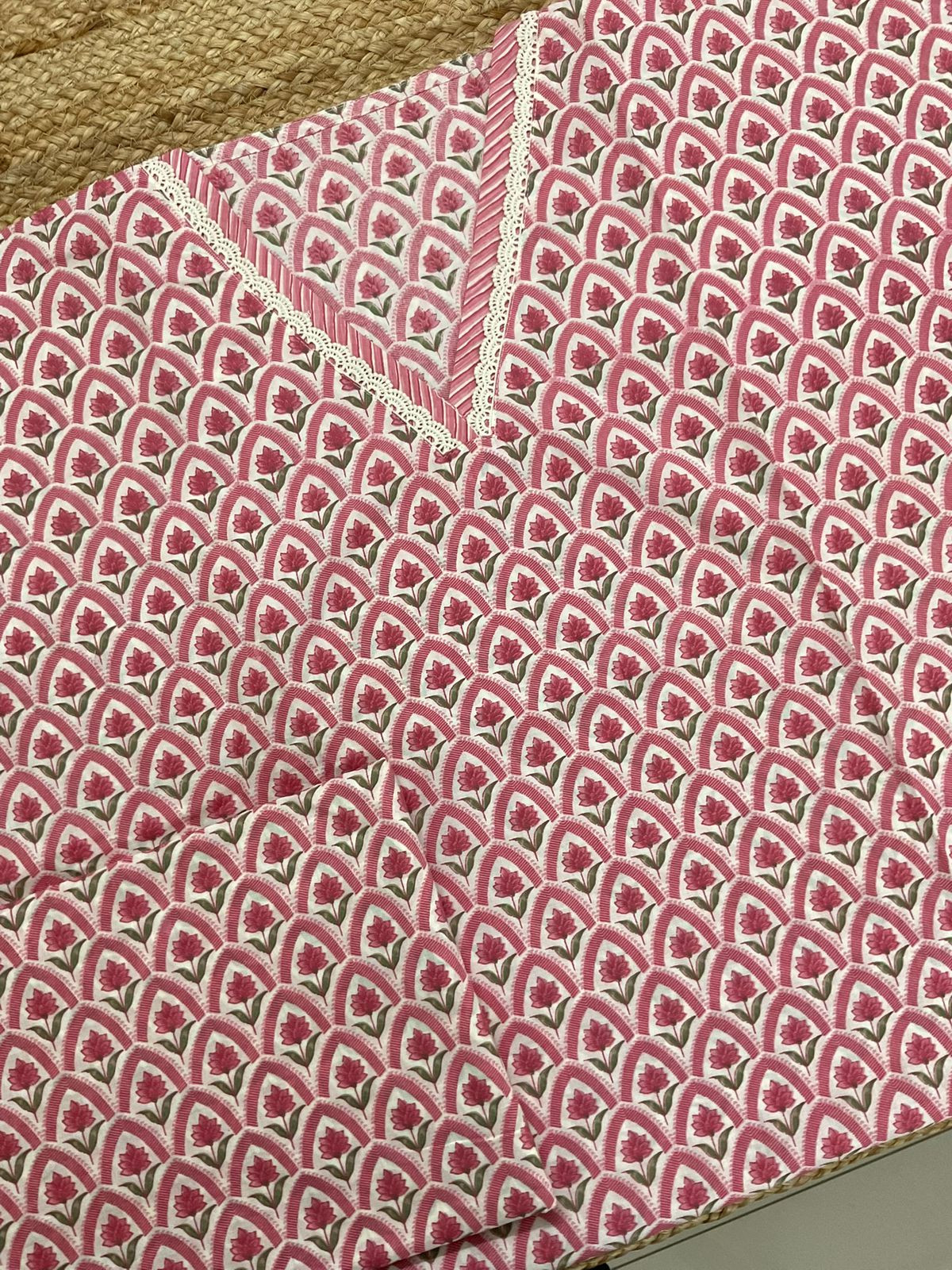 Pure Cotton Printed Embroidered Suit - Pink