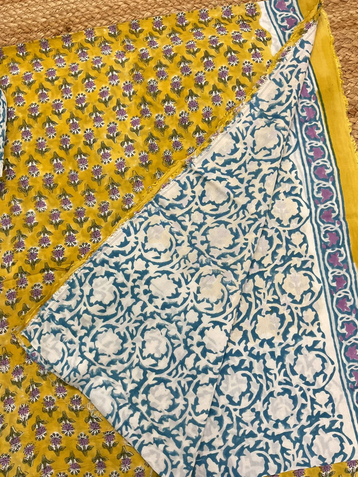 Soft Modal Silk Block Printed Suit - Yellow
