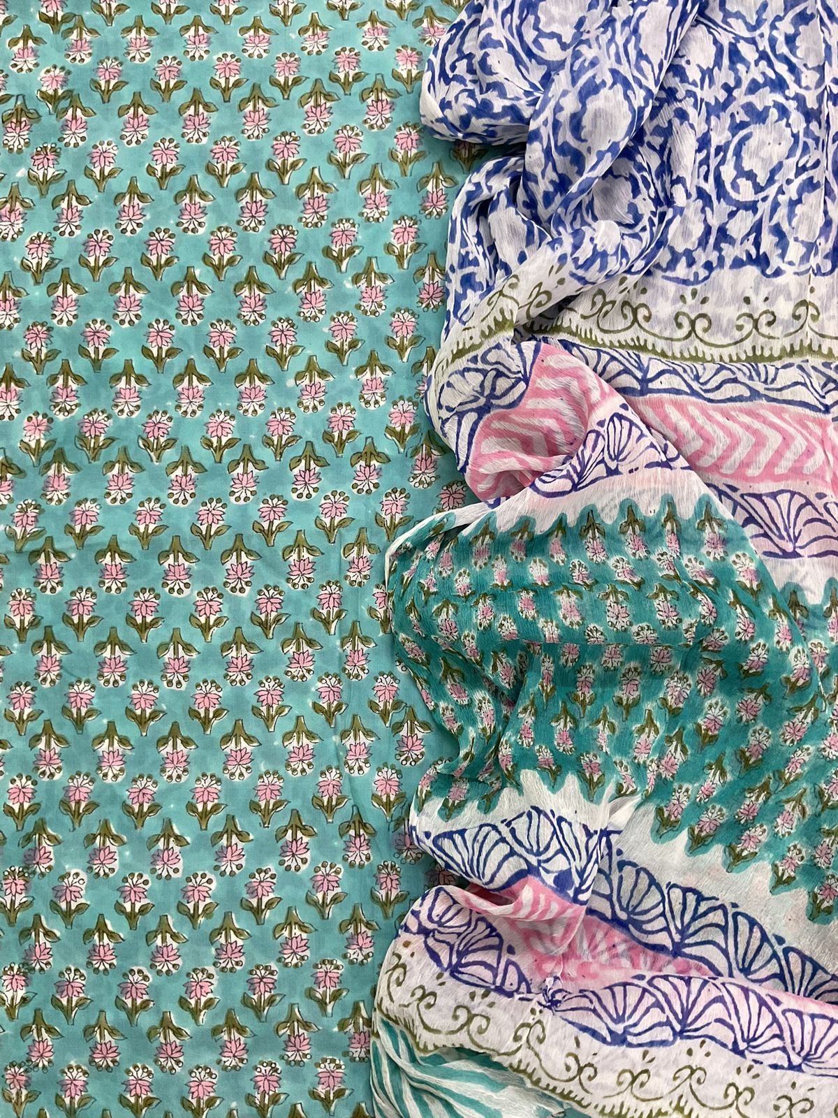 Soft Modal Silk Block Printed Suit - Pherozi