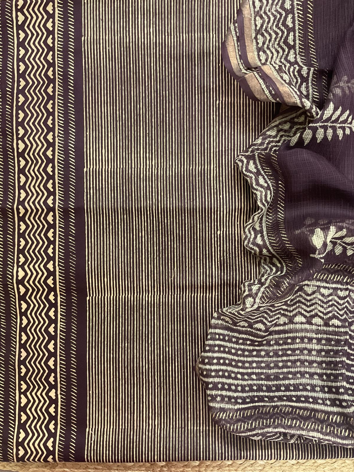 Pure Fine Jaam Cotton Printed Suit - Wine