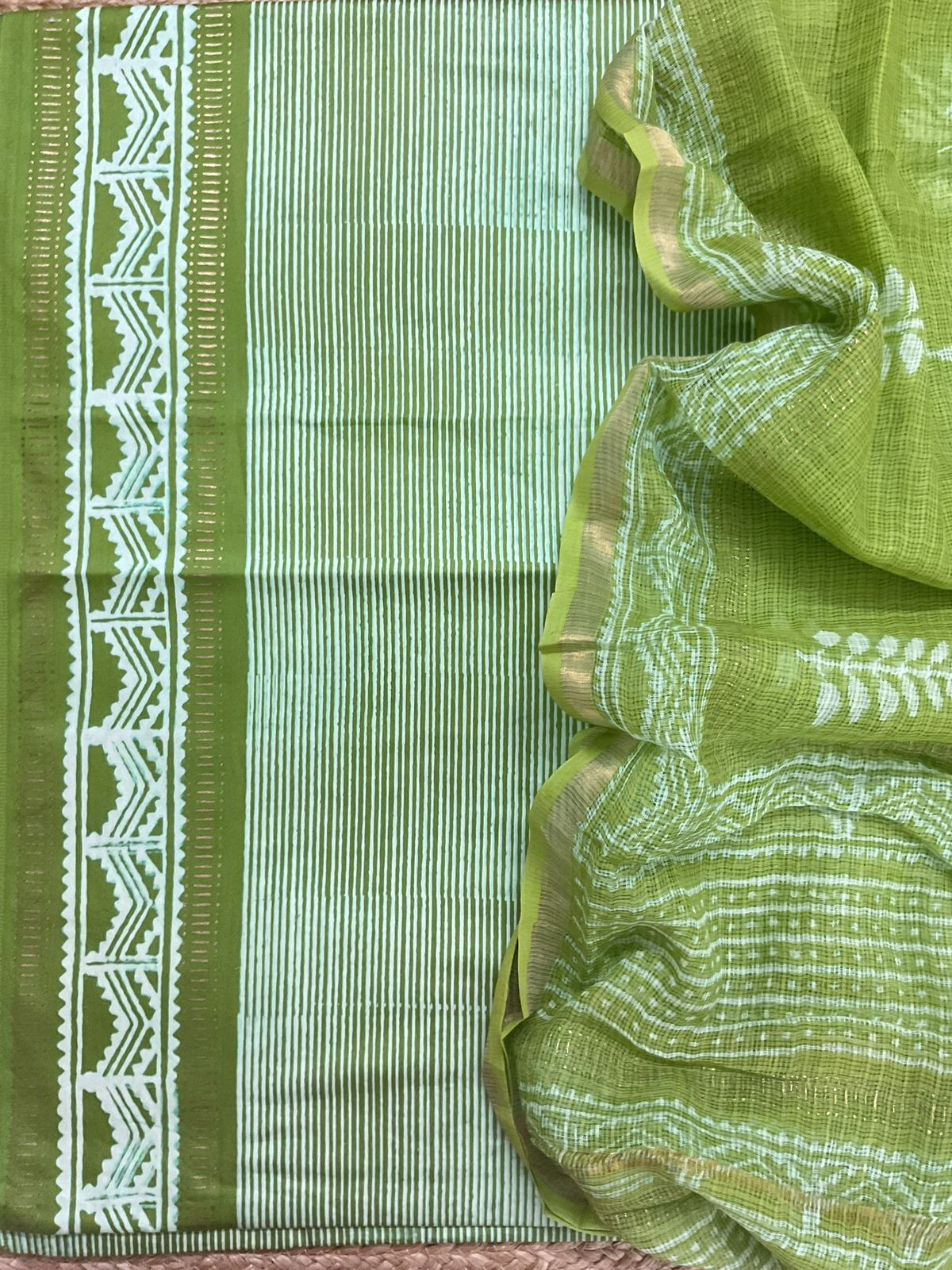 Pure Fine Jaam Cotton Printed Suit - Green