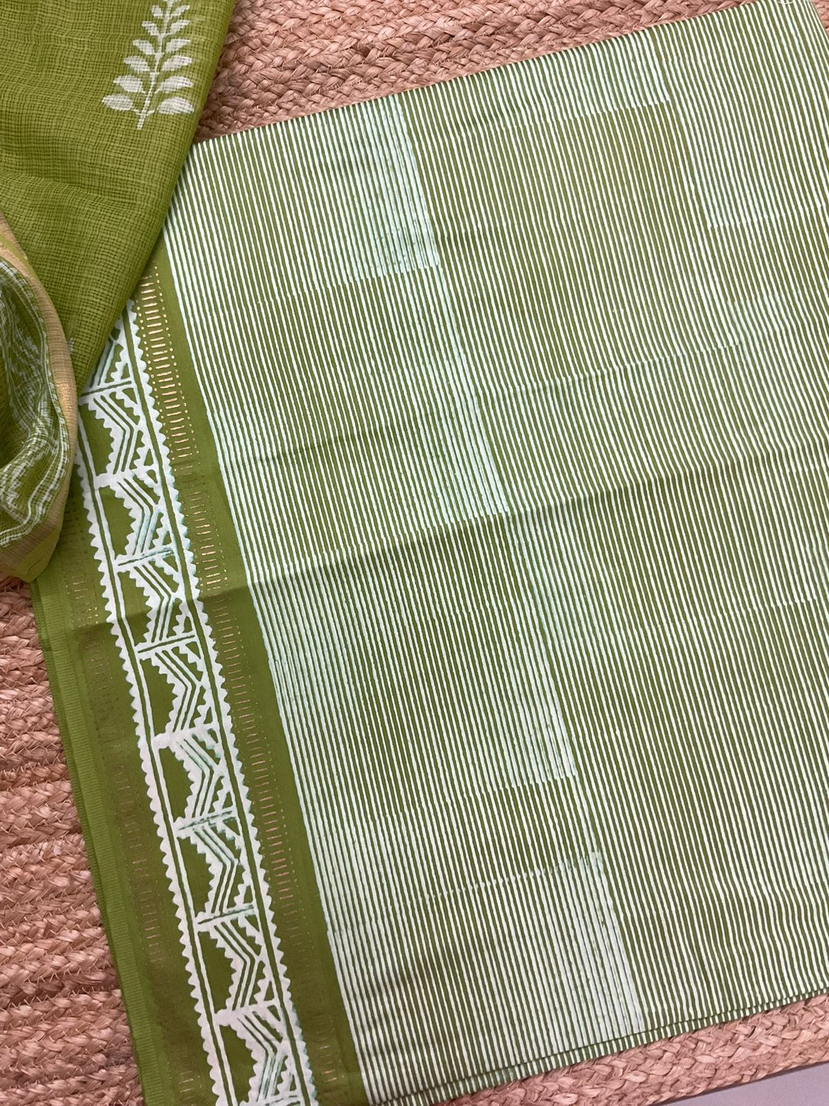 Pure Fine Jaam Cotton Printed Suit - Green