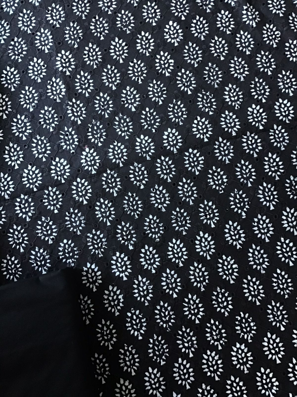 Pure Hakoba Cotton Printed Embroidered Suit - Black