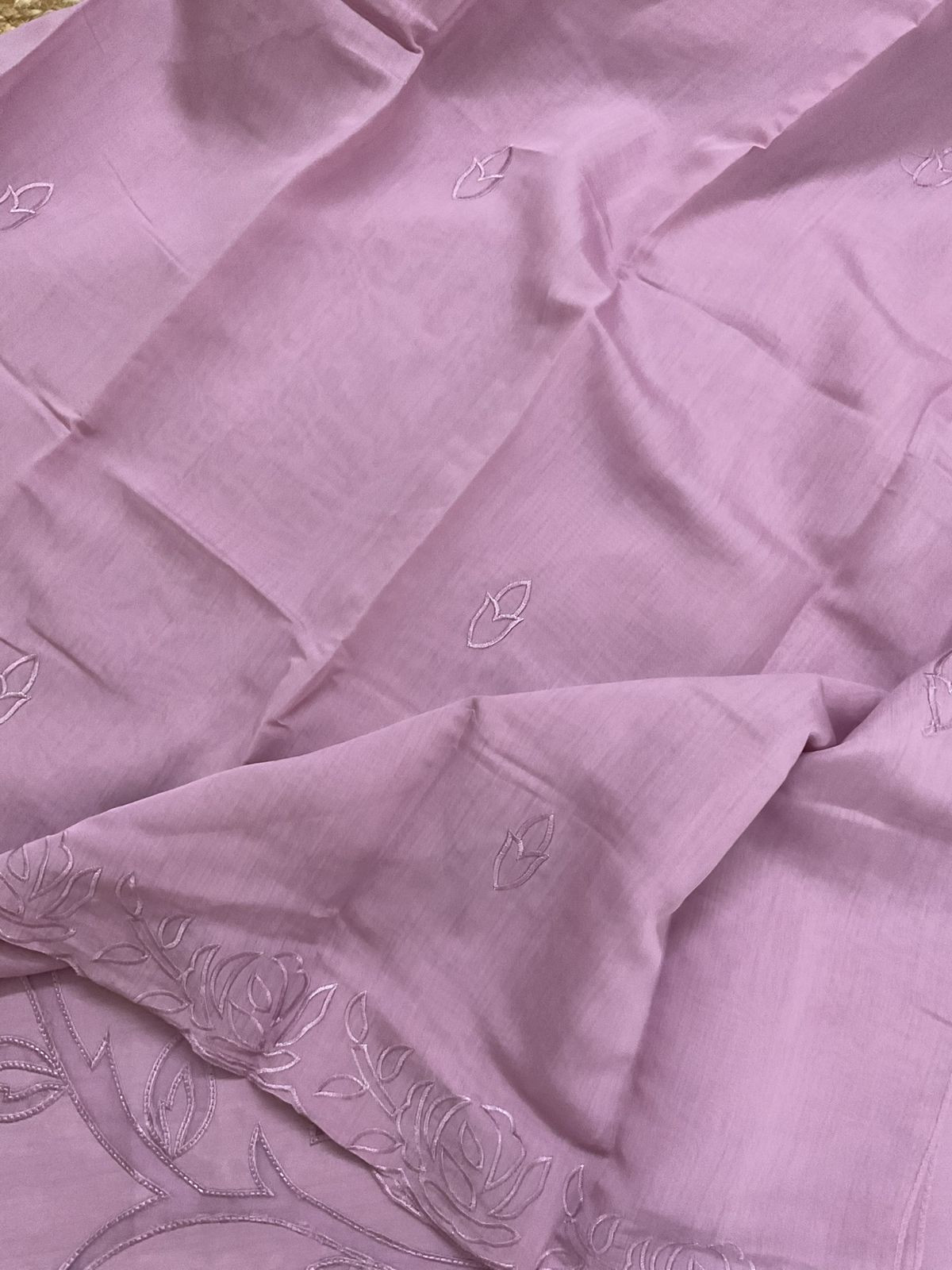 Soft Muslin Embroidered Suit - Lavender