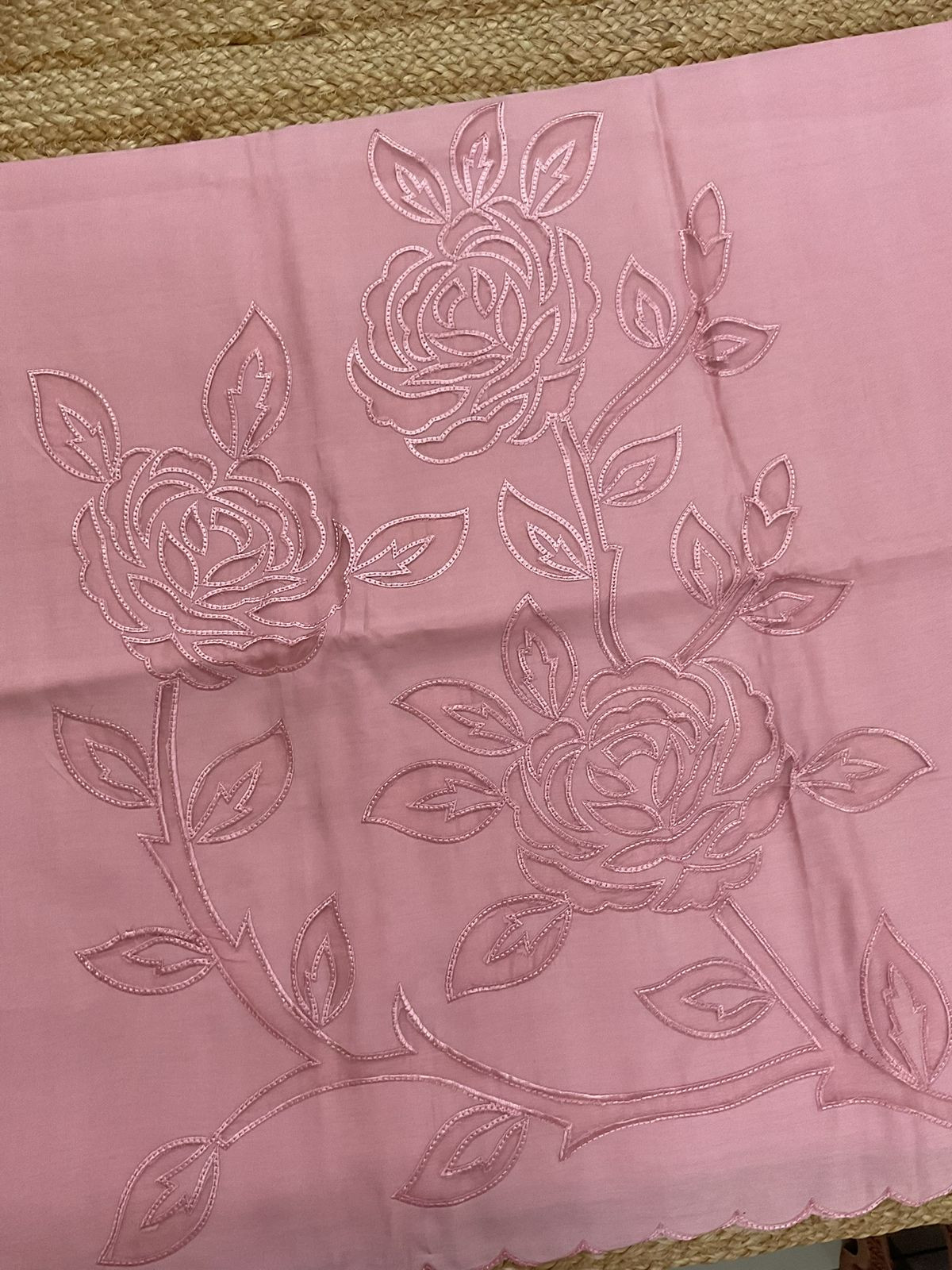 Soft Muslin Embroidered Suit - Peach