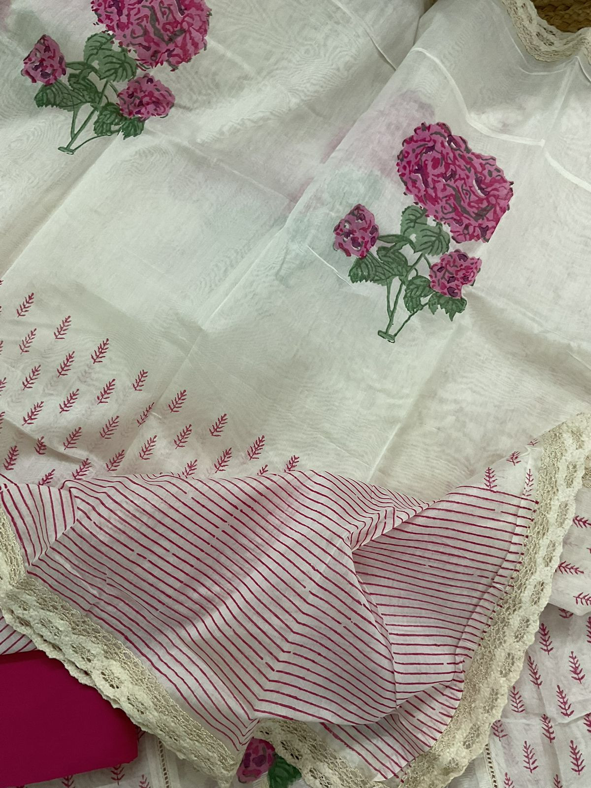 Pure Chanderi Printed Banarasi Weaved Embroidered Suit - Off White