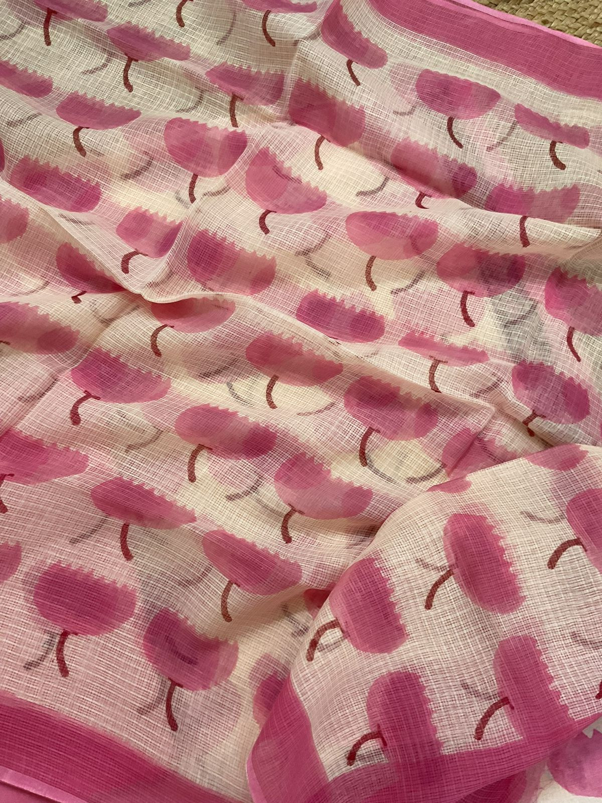 Pure Chanderi Printed Suit - Cream