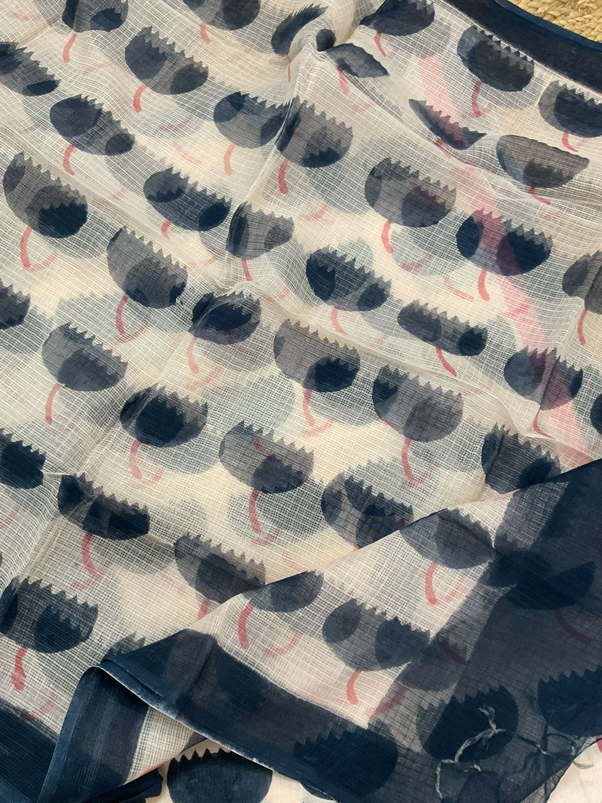 Pure Chanderi Printed Suit - Cream