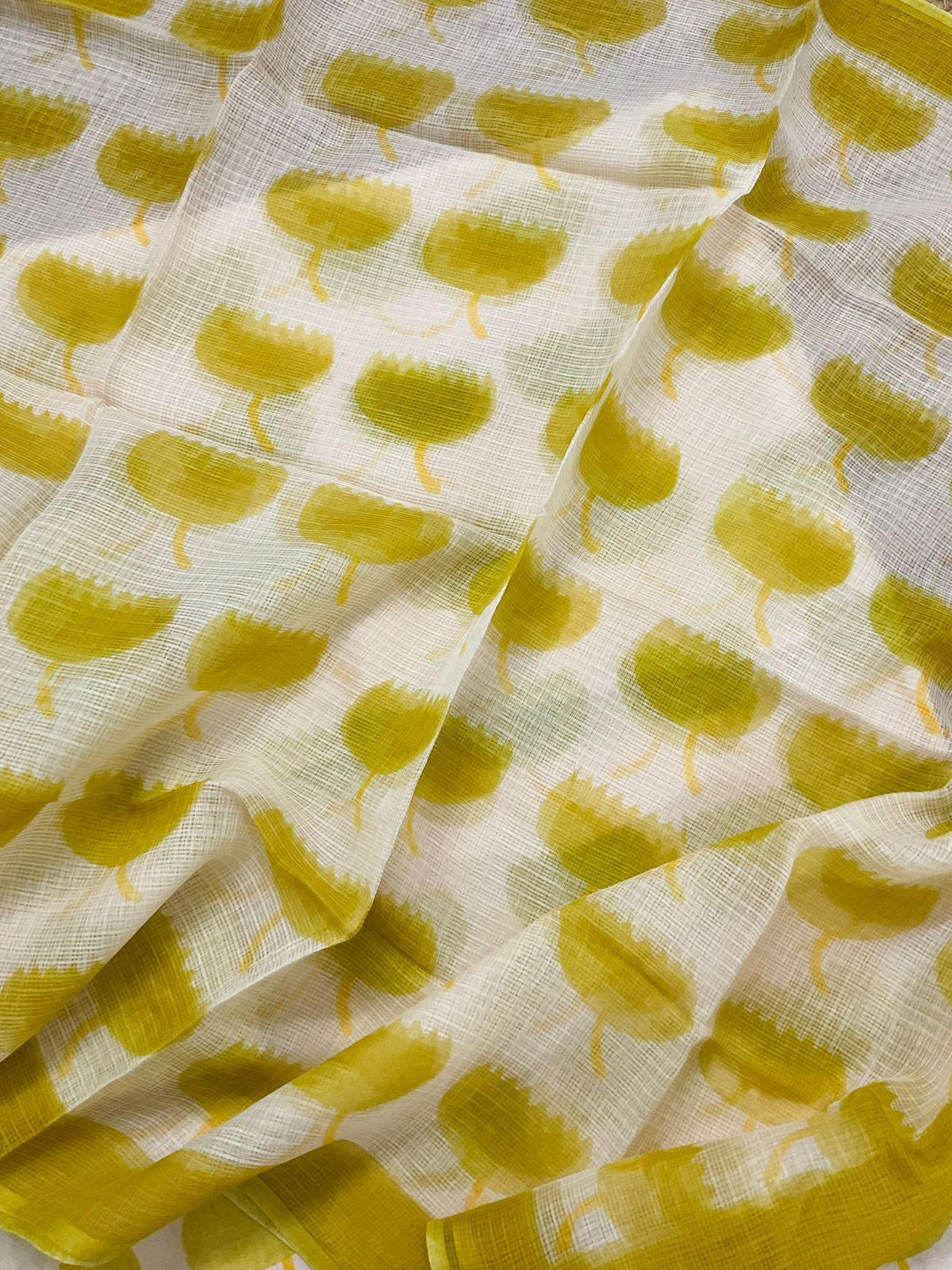 Pure Chanderi Printed Suit - Cream