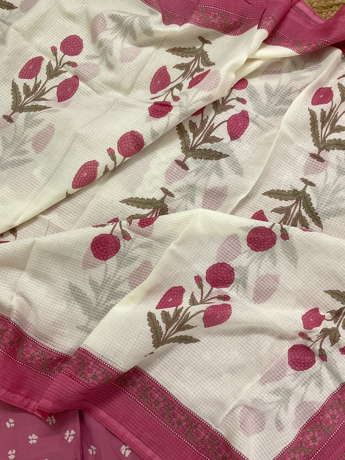 Pure Cotton Printed Embroidered Suit - Pink