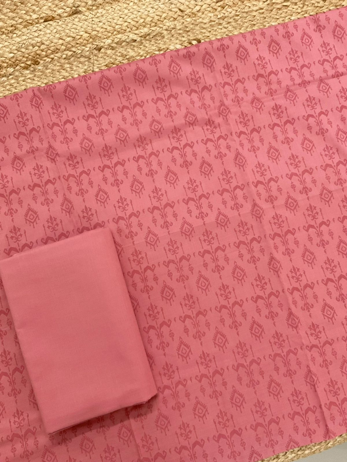 Pure Cotton Printed Embroidered Suit - Pink