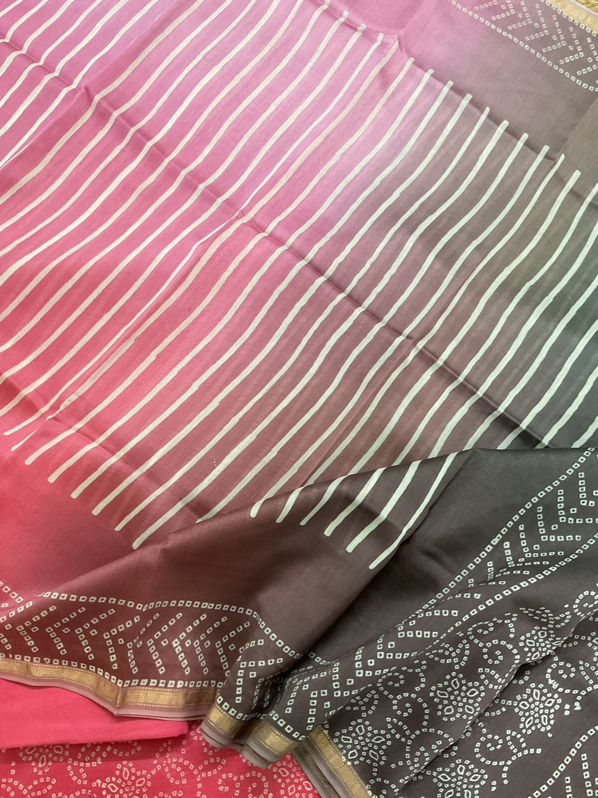 Pure Maheshwari Printed Suit - Pink