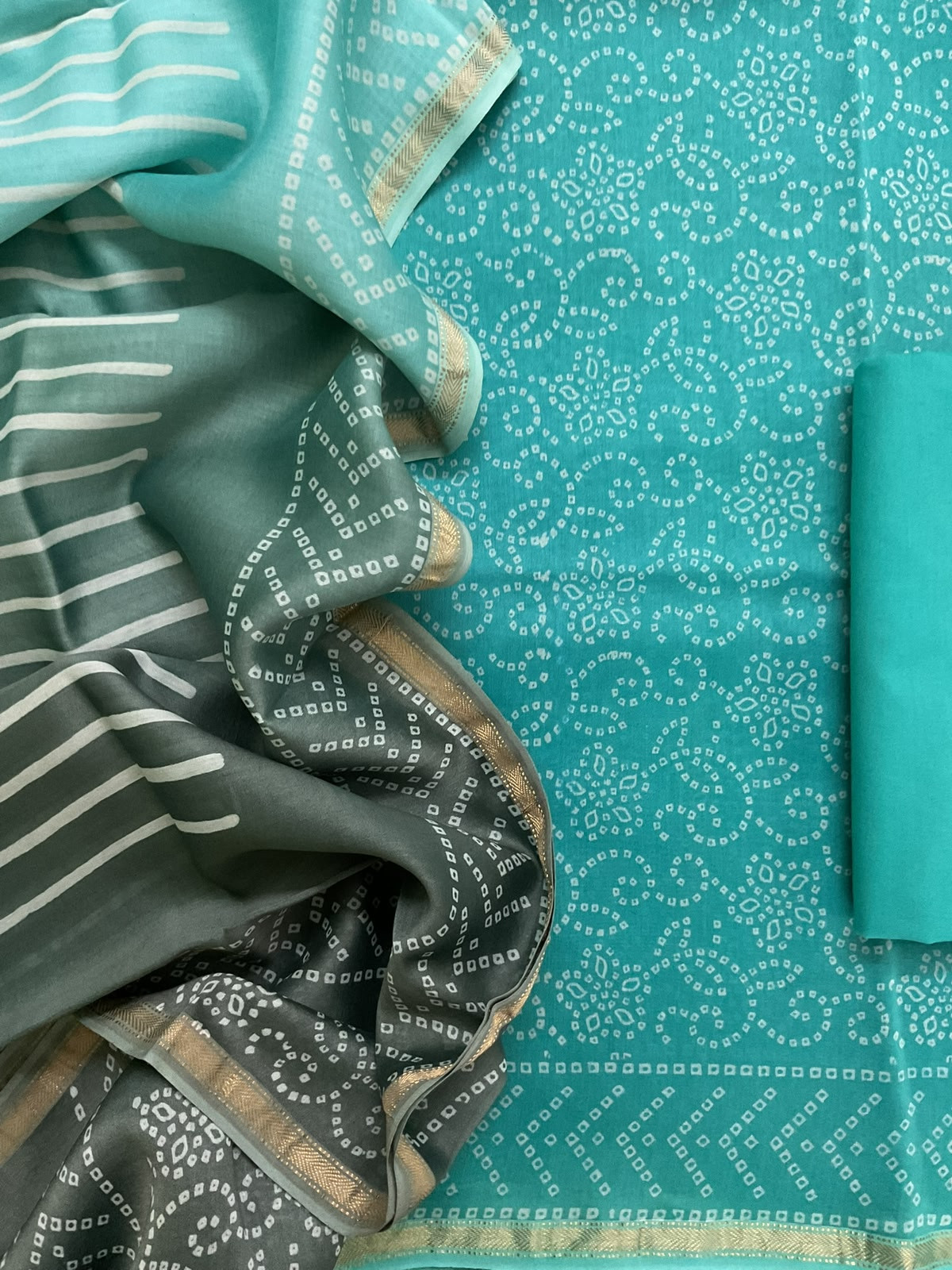 Pure Maheshwari Printed Suit - Blue