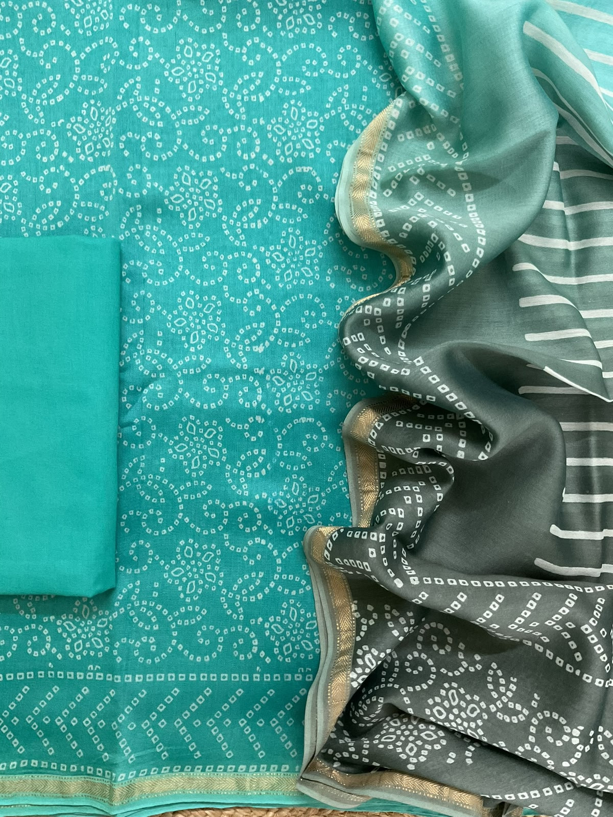 Pure Maheshwari Printed Suit - Blue