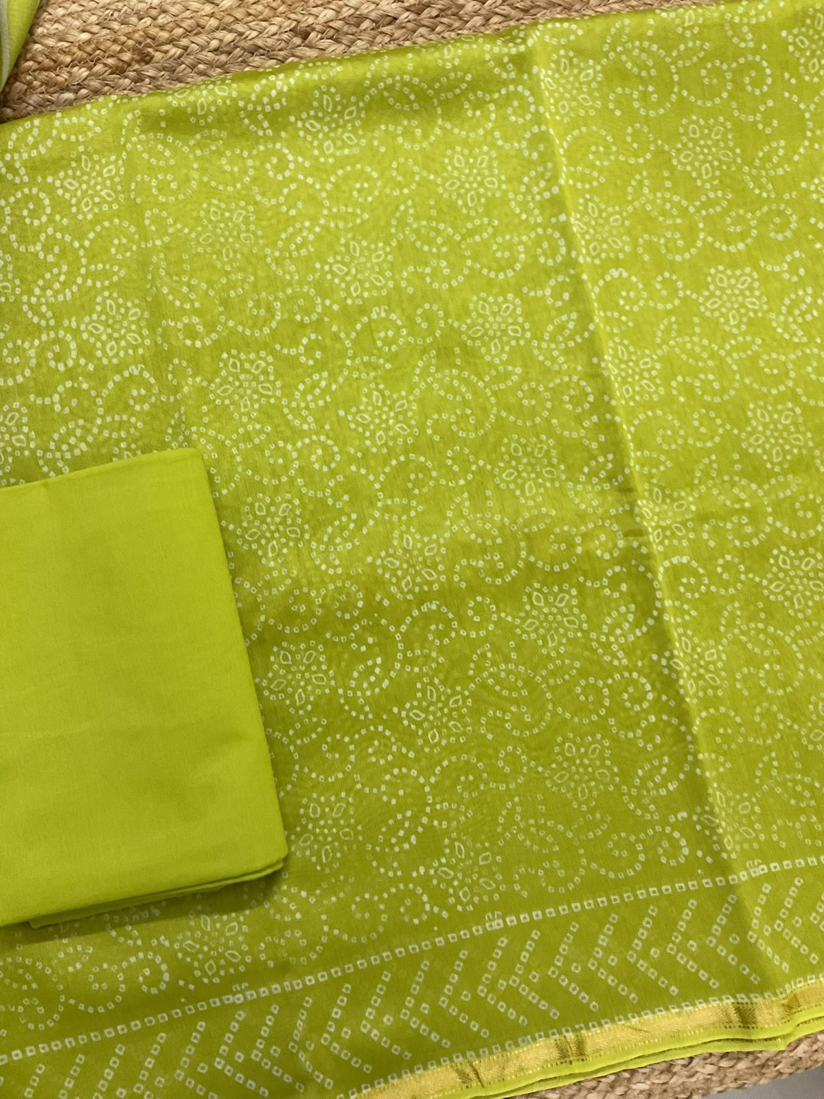 Pure Maheshwari Printed Suit - Green