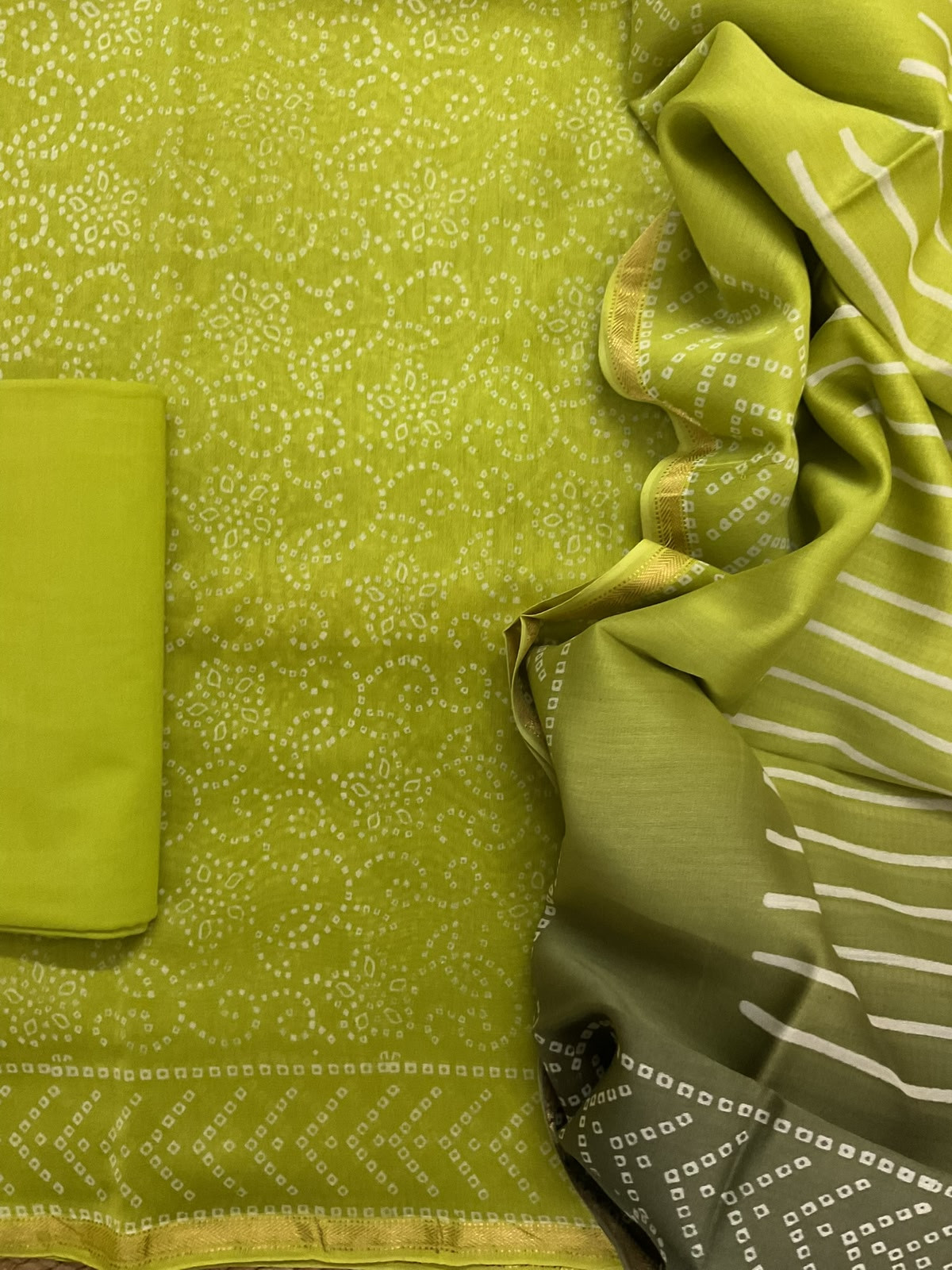 Pure Maheshwari Printed Suit - Green