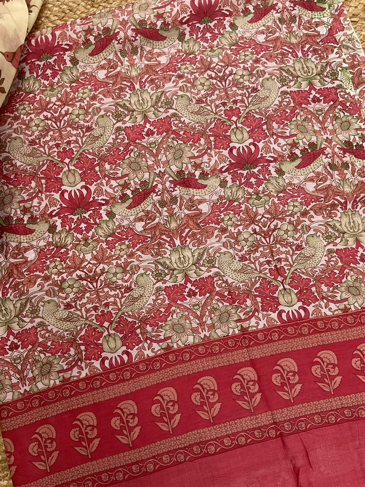 Pure Mul Chanderi Printed Suit - Pink