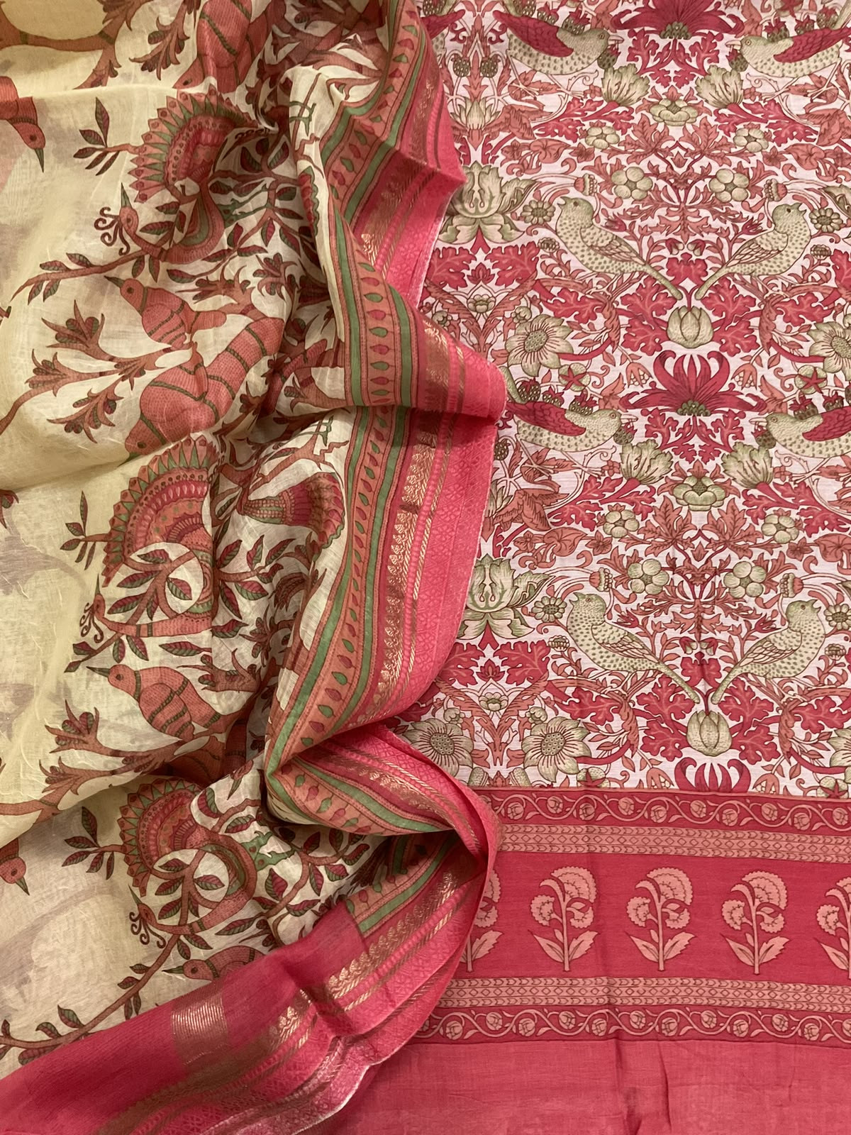 Pure Mul Chanderi Printed Suit - Pink